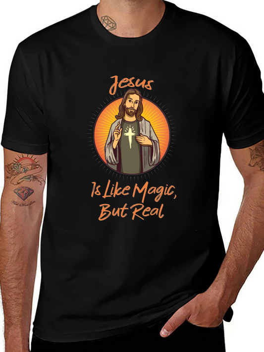 Jesus Like Magic Black Graphic T-Shirt