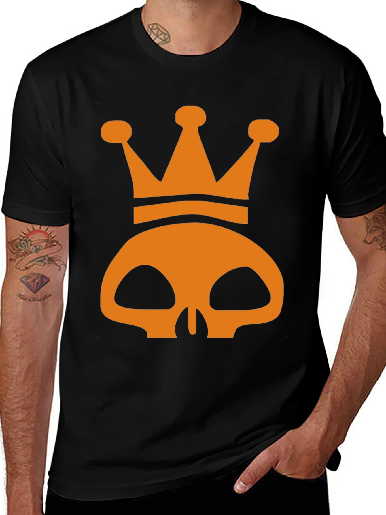 Skull Crown Graphic Tee - Mens Black T-Shirt