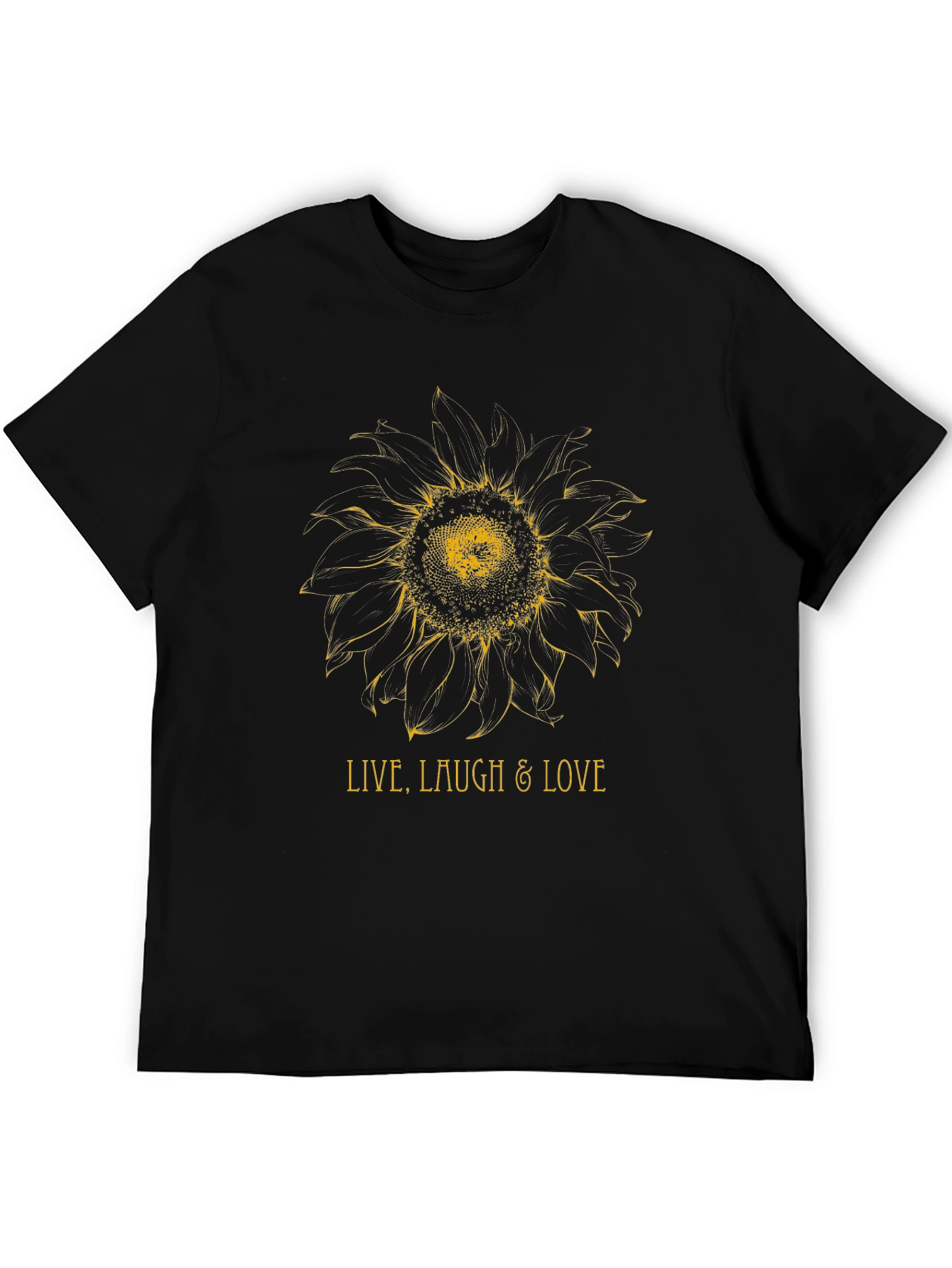 Sunflower Live Laugh Love Black Graphic Tee