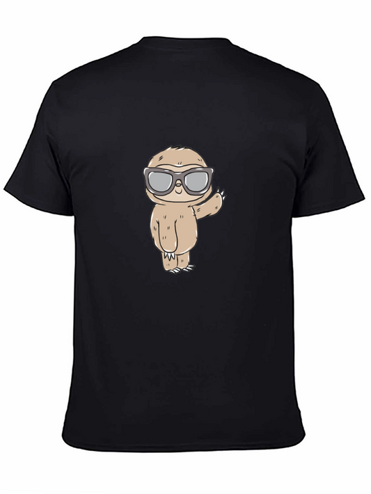 Sloth with Shades Graphic Tee - Mens Black T-Shirt
