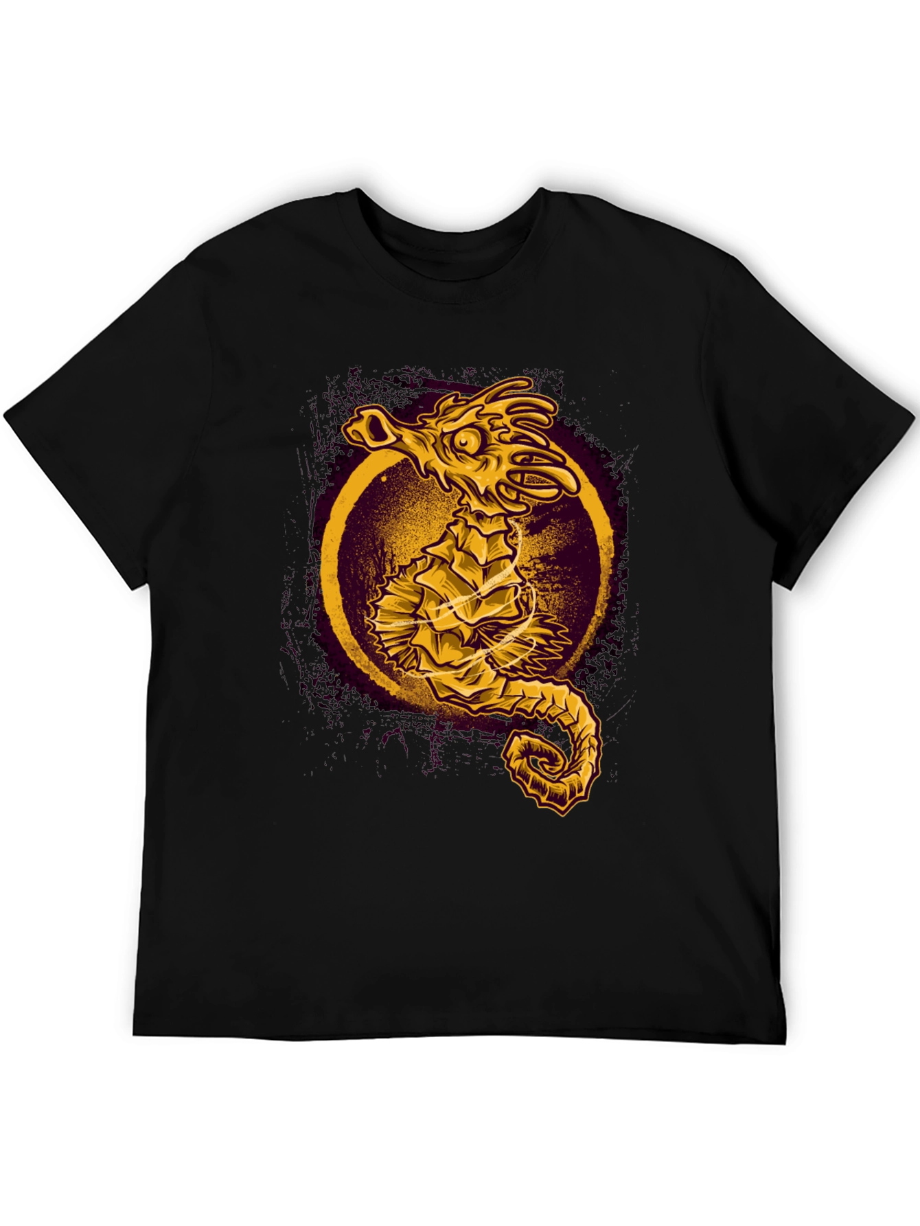 Sea Dragon Graphic Tee - Black Cotton Shirt