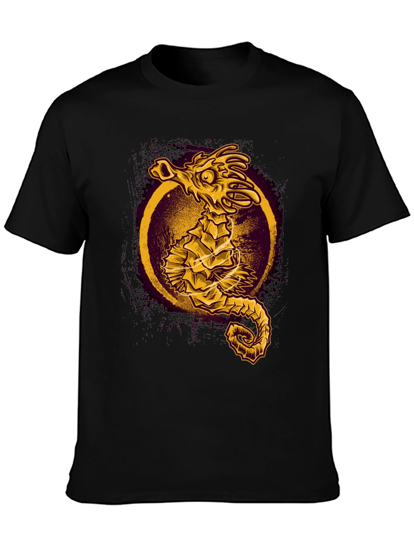 Sea Dragon Graphic Tee - Black Cotton Shirt