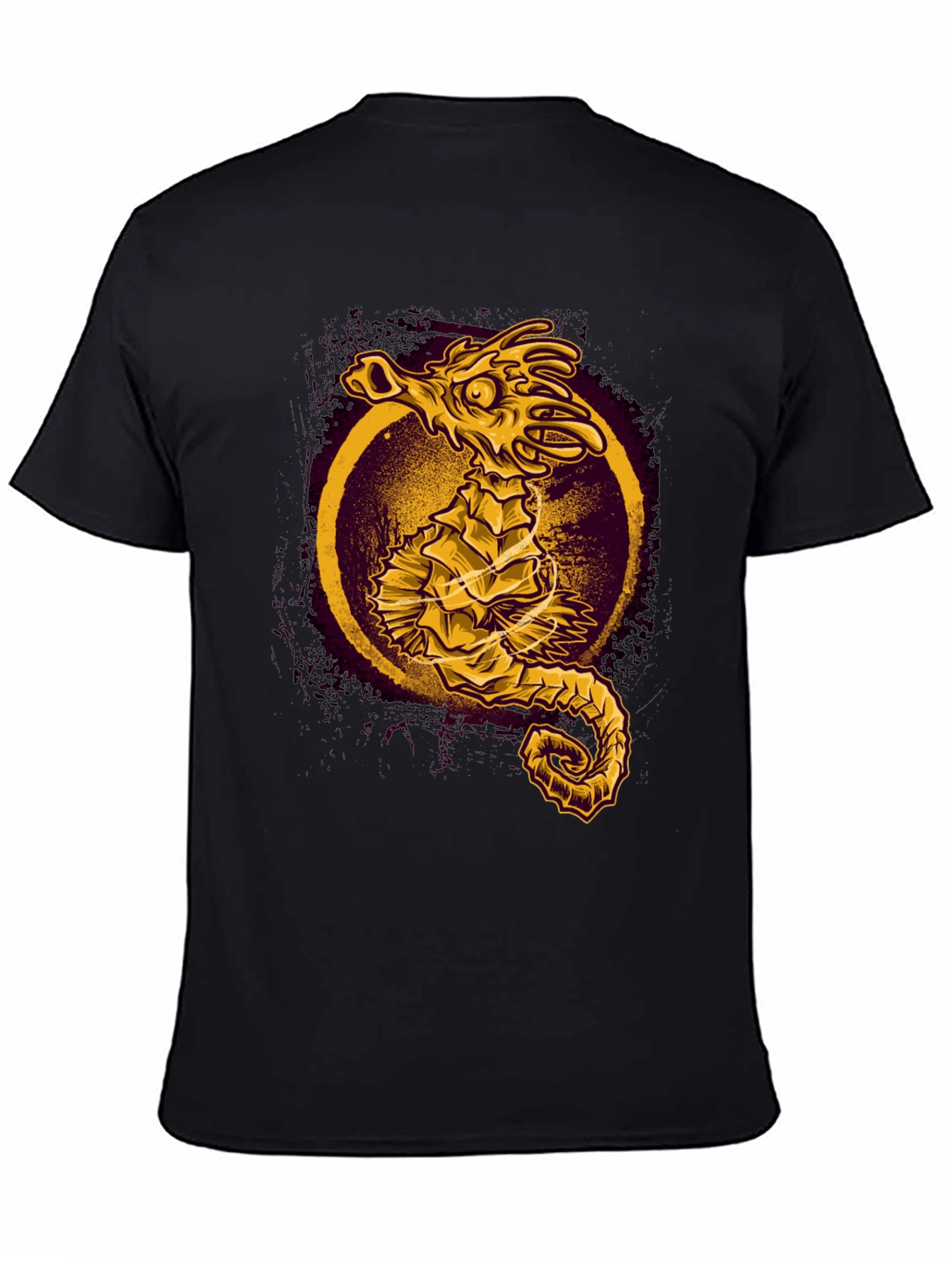 Sea Dragon Graphic Tee - Black Cotton Shirt
