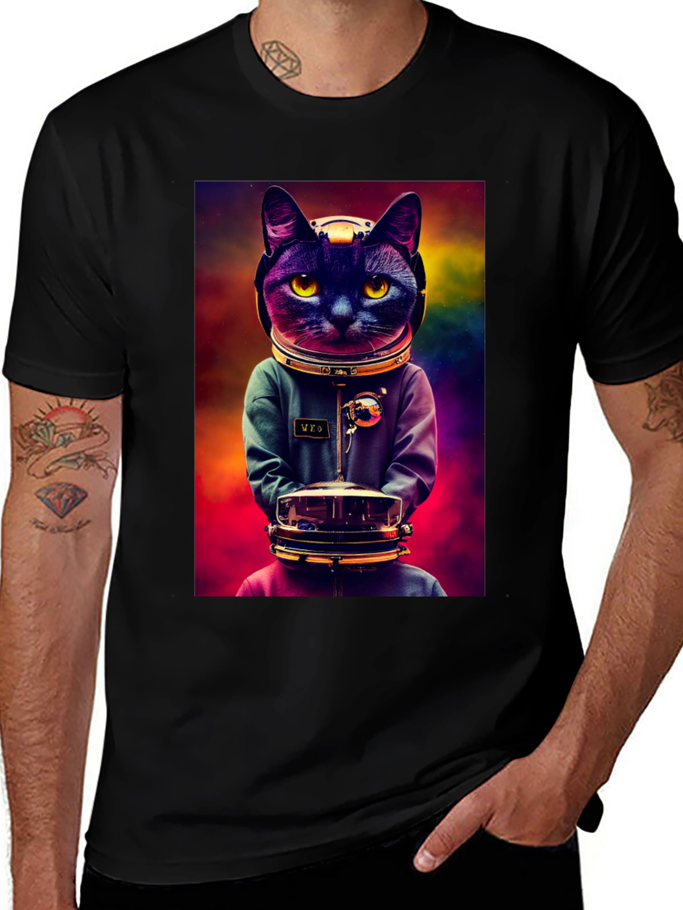 Astronaut Cat Graphic Tee - Space Kitten T-Shirt