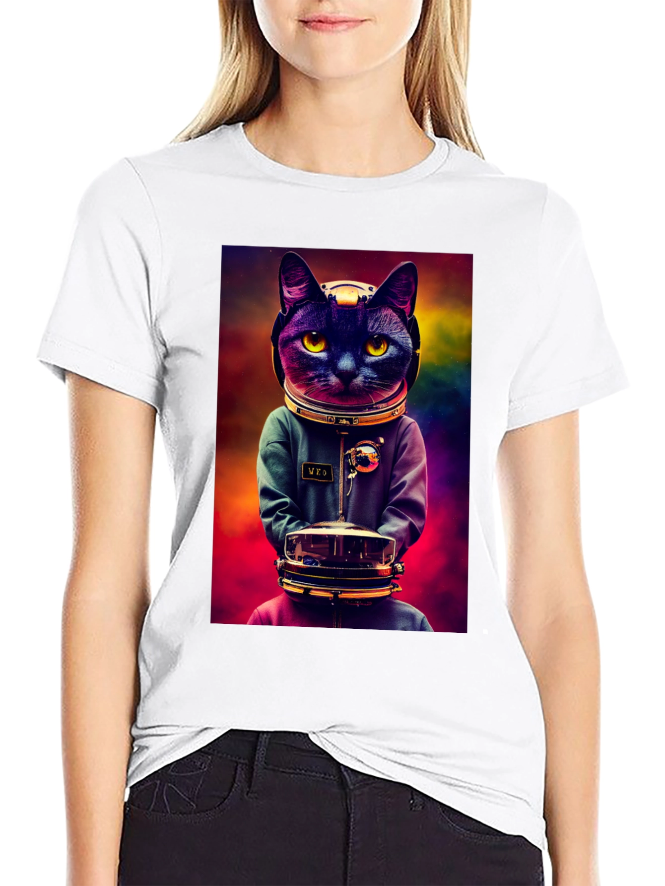 Astronaut Cat Graphic Tee - Space Kitten T-Shirt