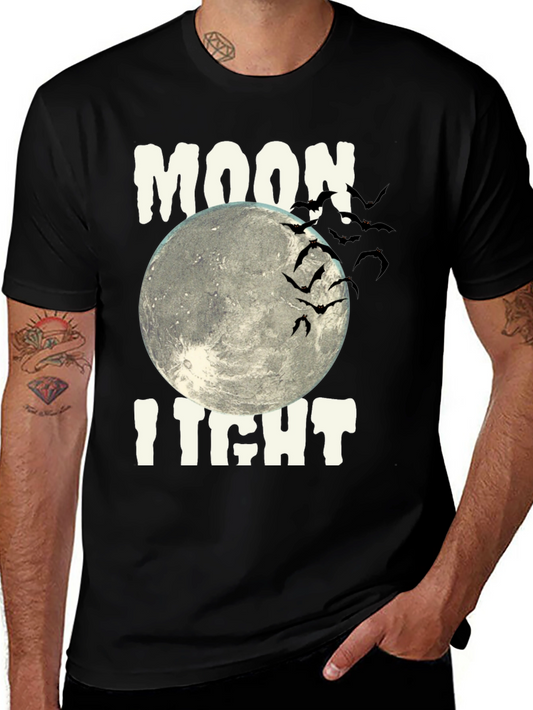 Moonlight Bat Graphic Tee - Halloween Style
