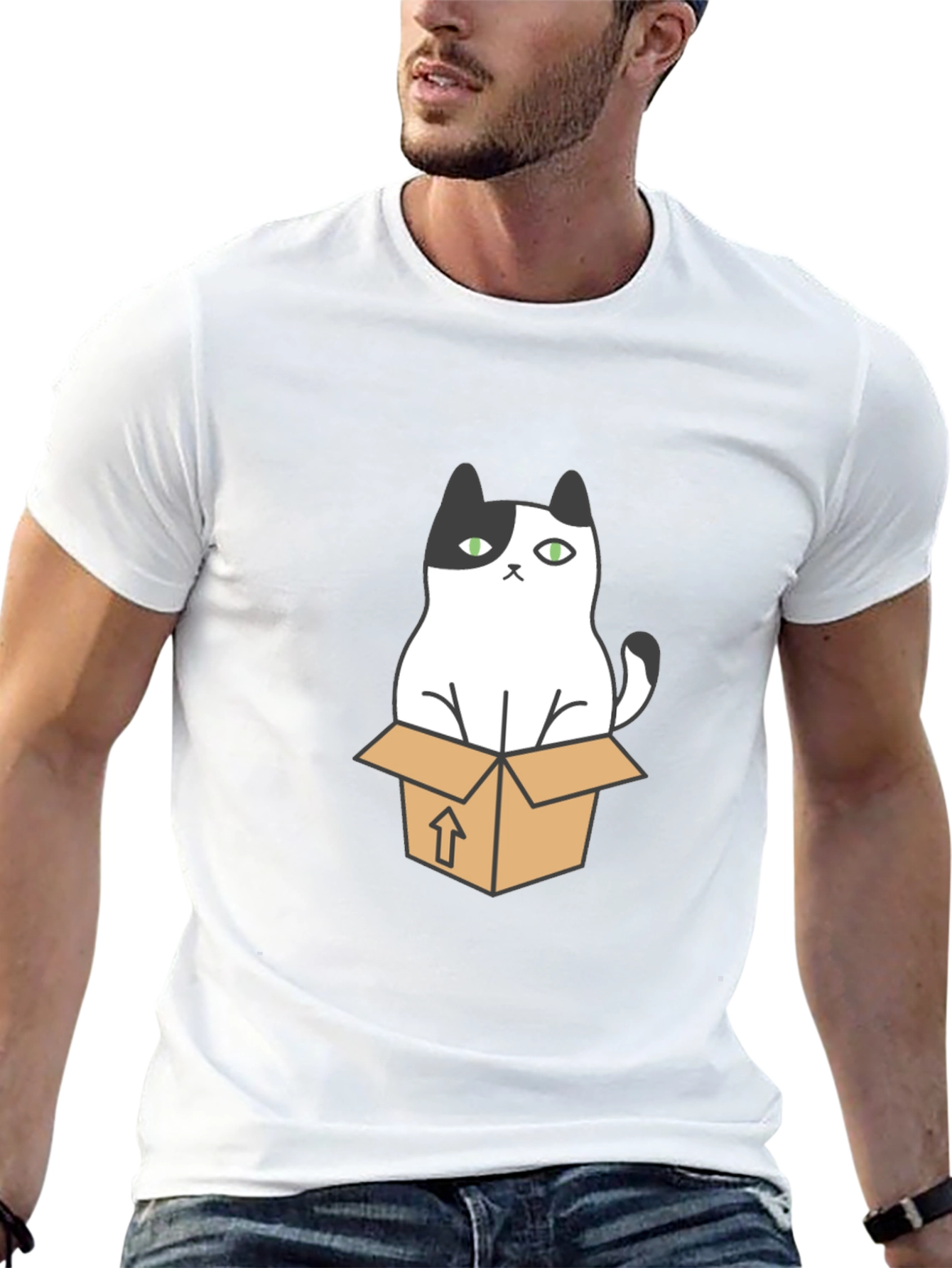 Cat in a Box Graphic T-Shirt