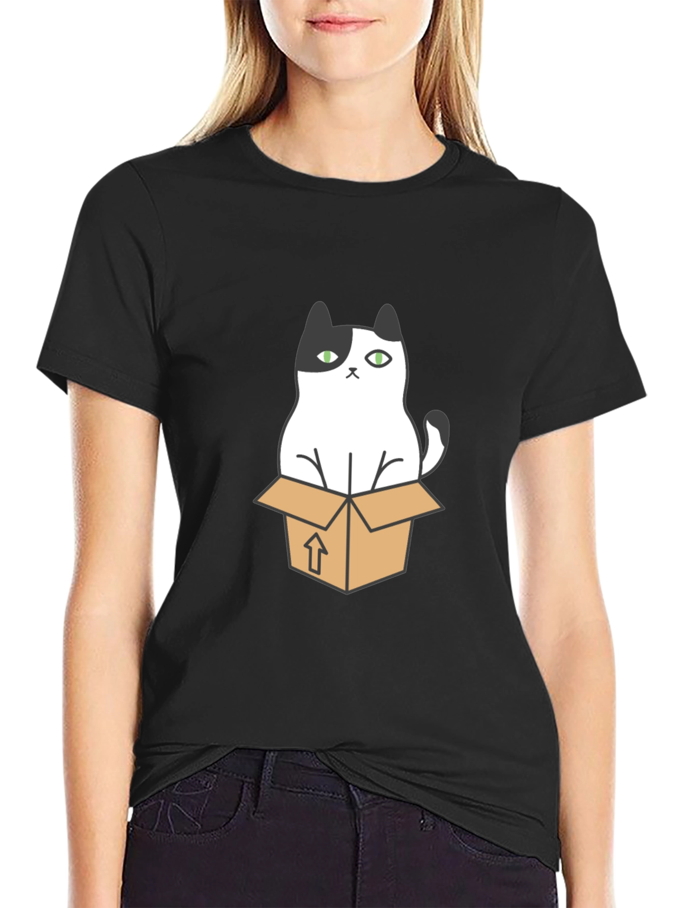 Cat in a Box Graphic T-Shirt