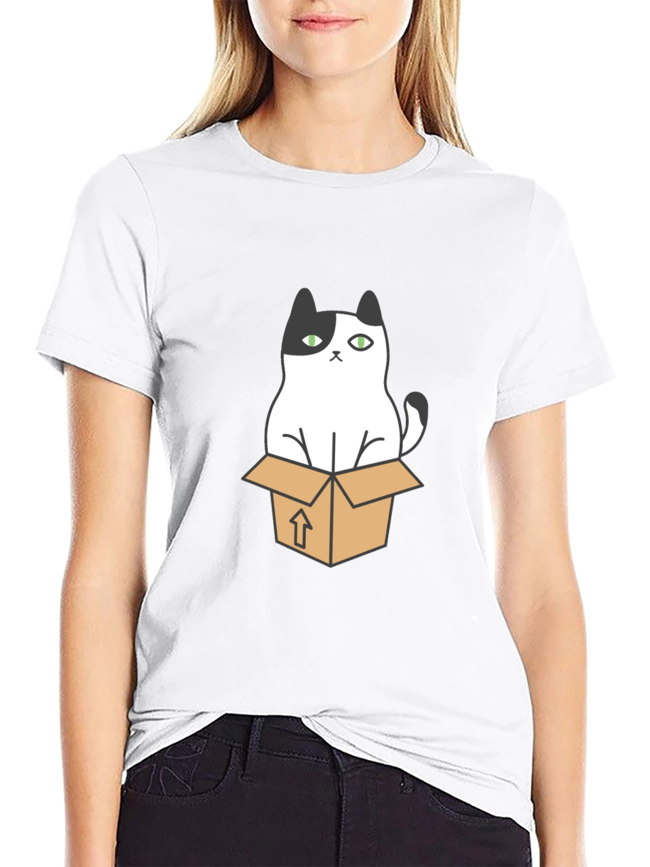 Cat in a Box Graphic T-Shirt