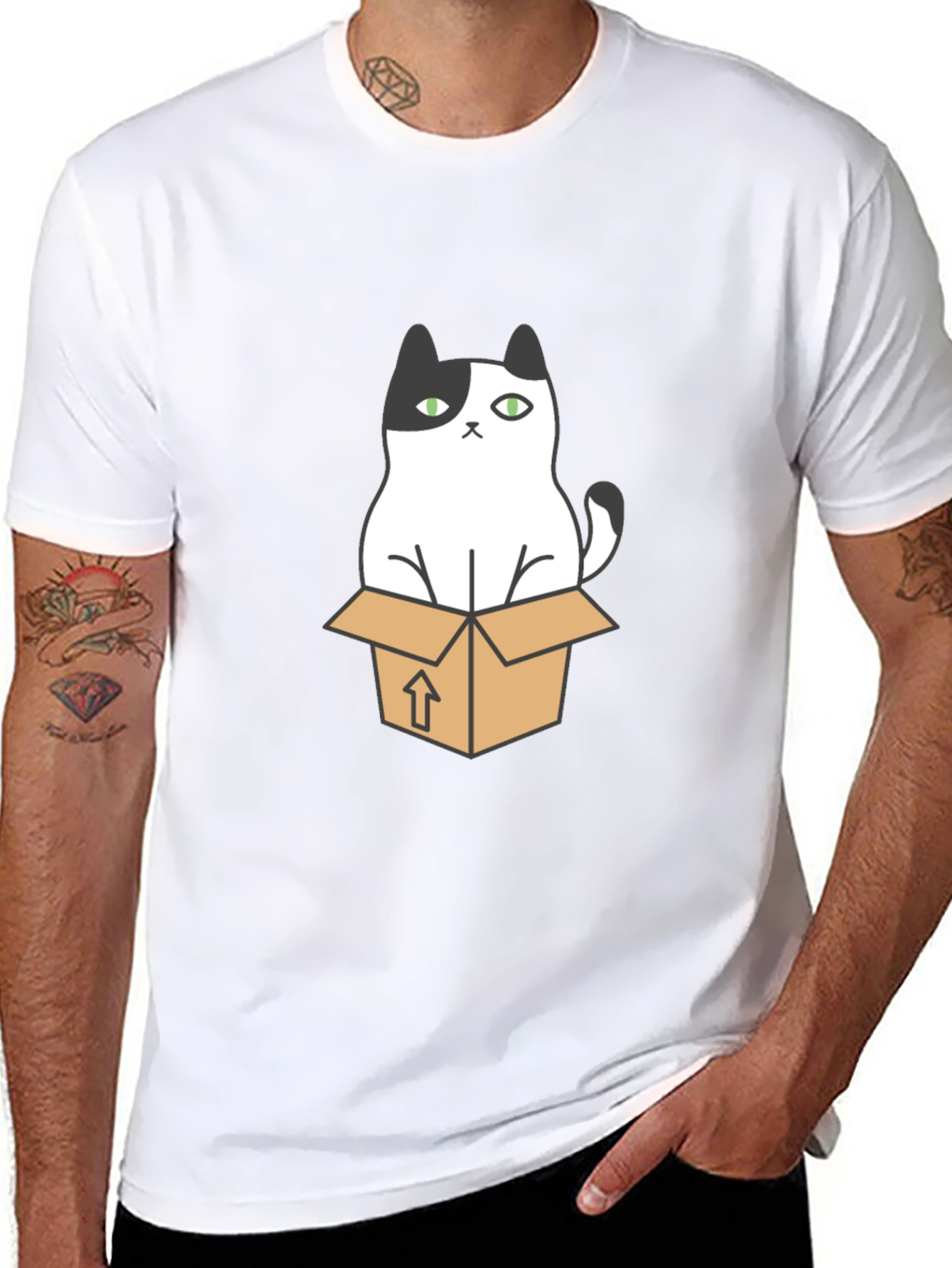 Cat in a Box Graphic T-Shirt