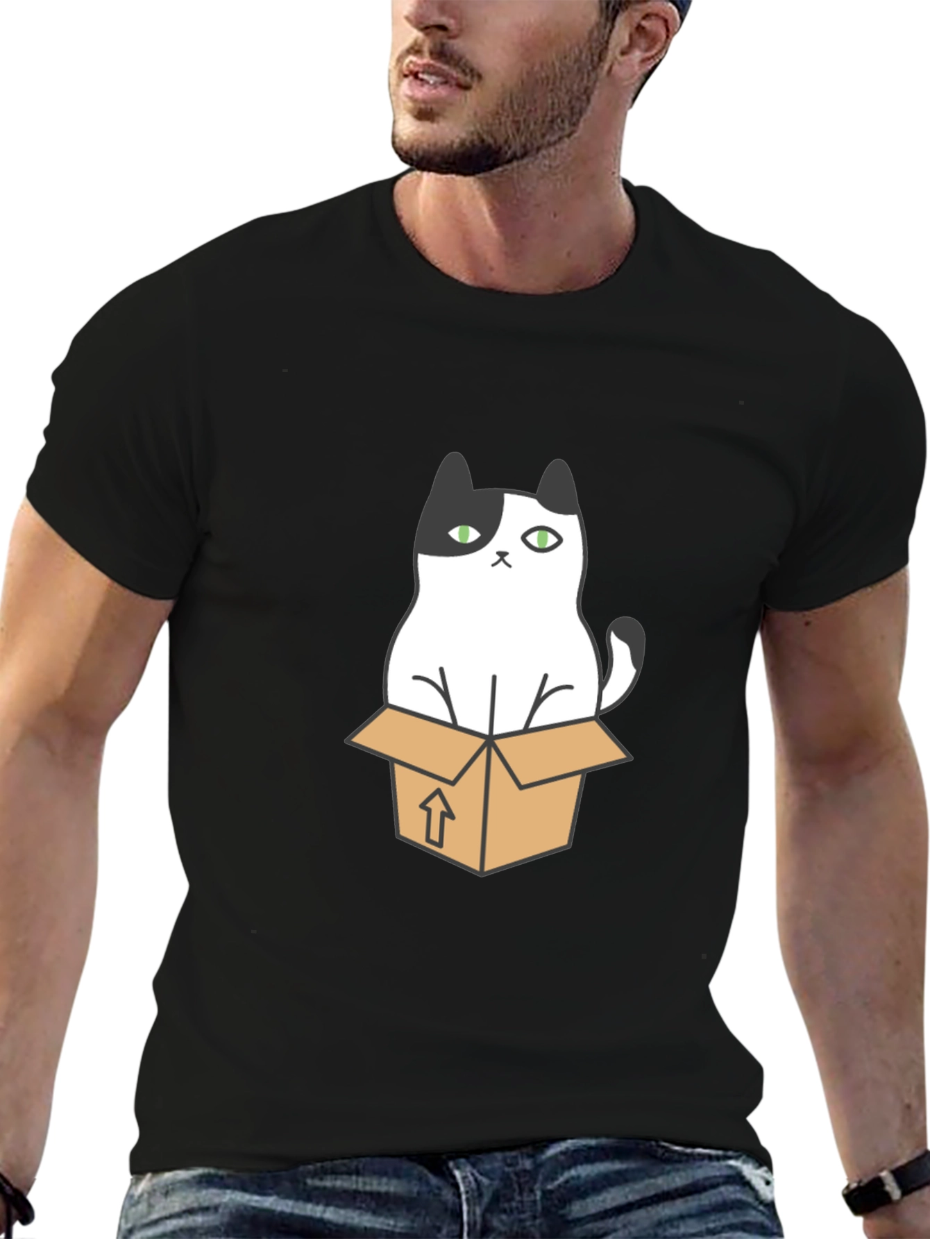 Cat in a Box Graphic T-Shirt