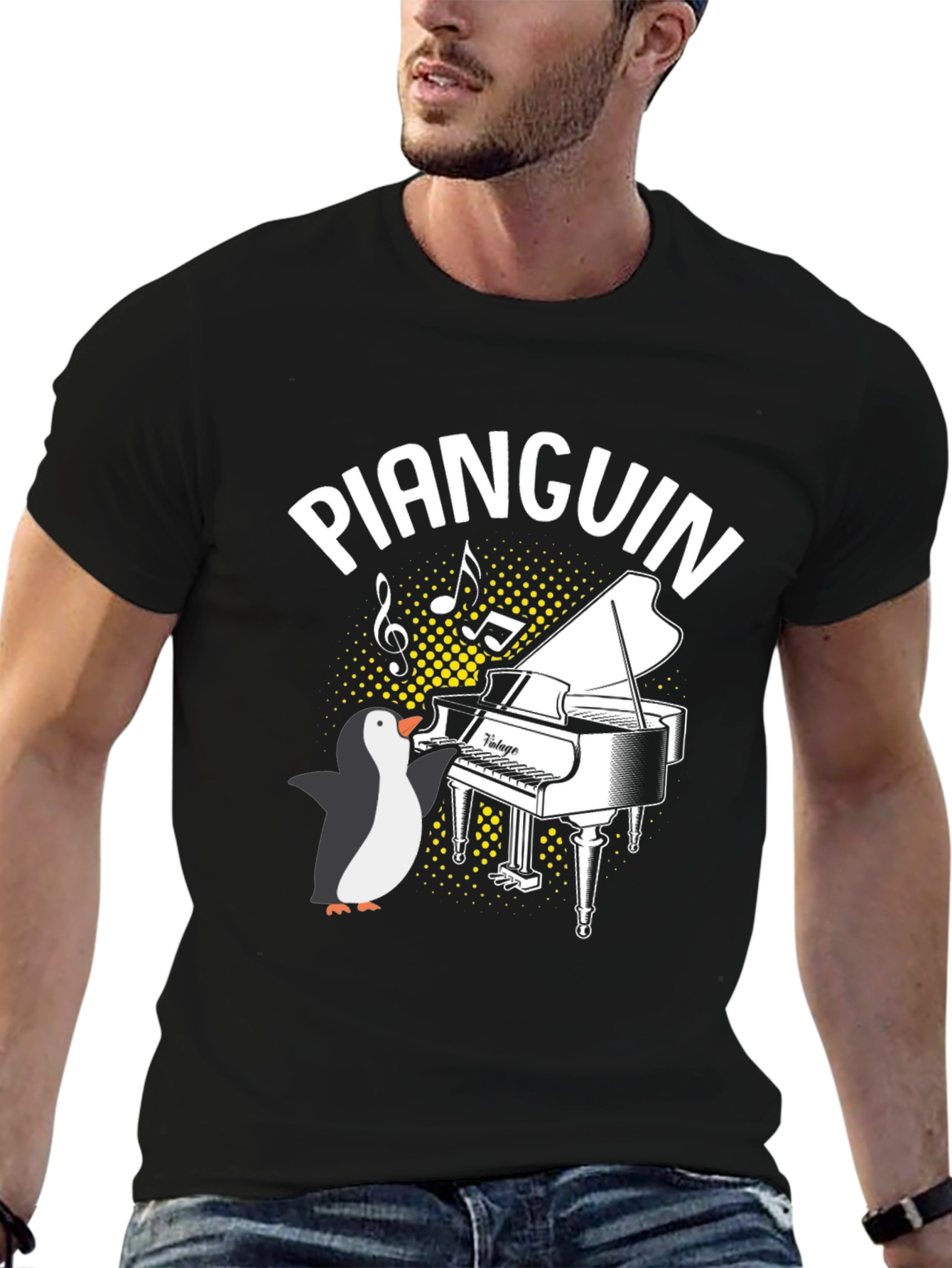Pianquin Penguin Piano T-Shirt - Music Lover Tee