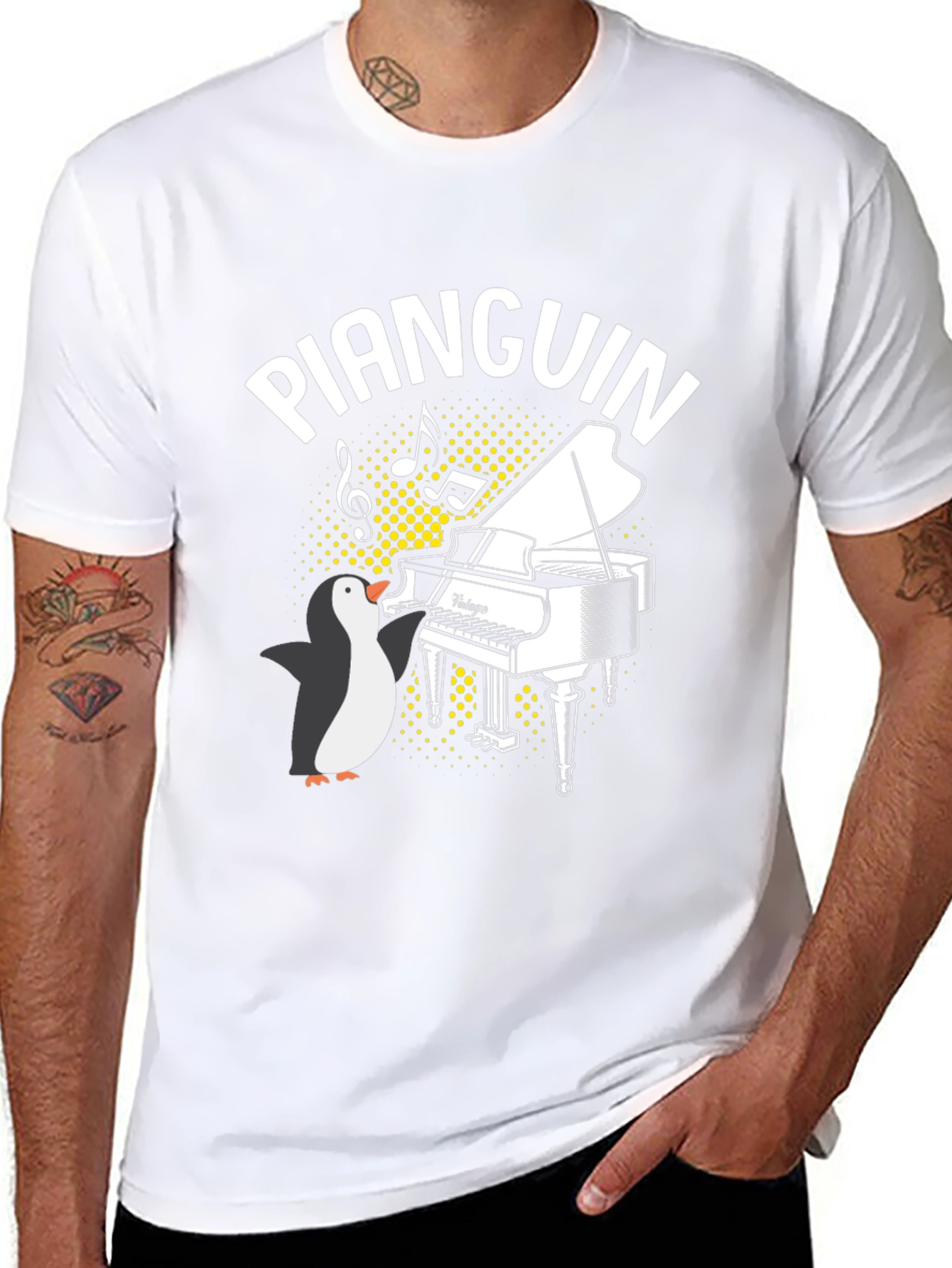Pianquin Penguin Piano T-Shirt - Music Lover Tee