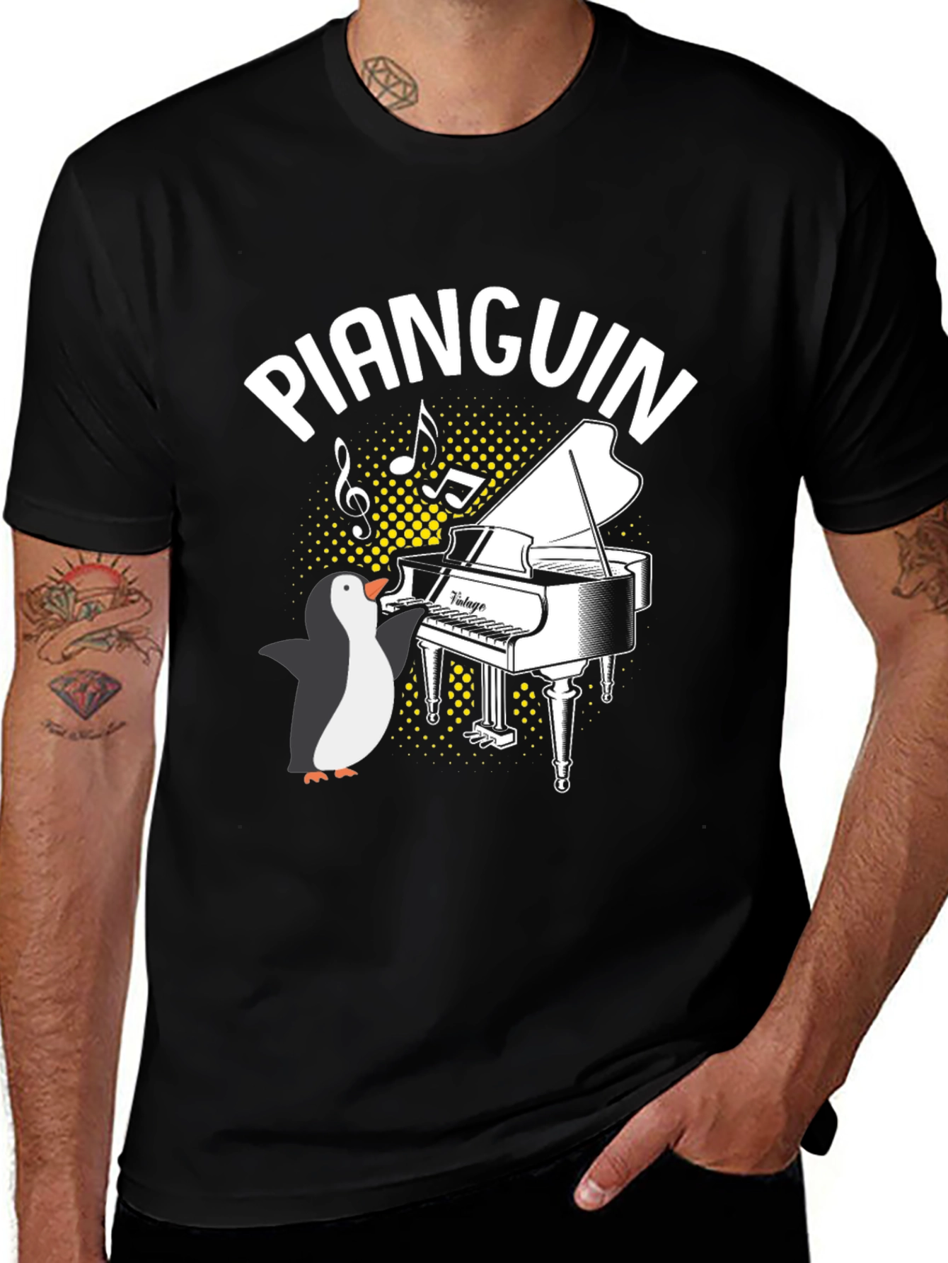 Pianquin Penguin Piano T-Shirt - Music Lover Tee