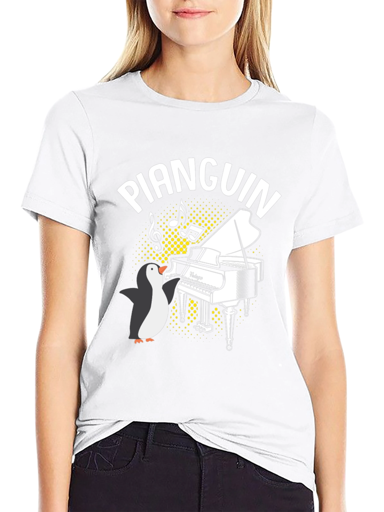Pianquin Penguin Piano T-Shirt - Music Lover Tee