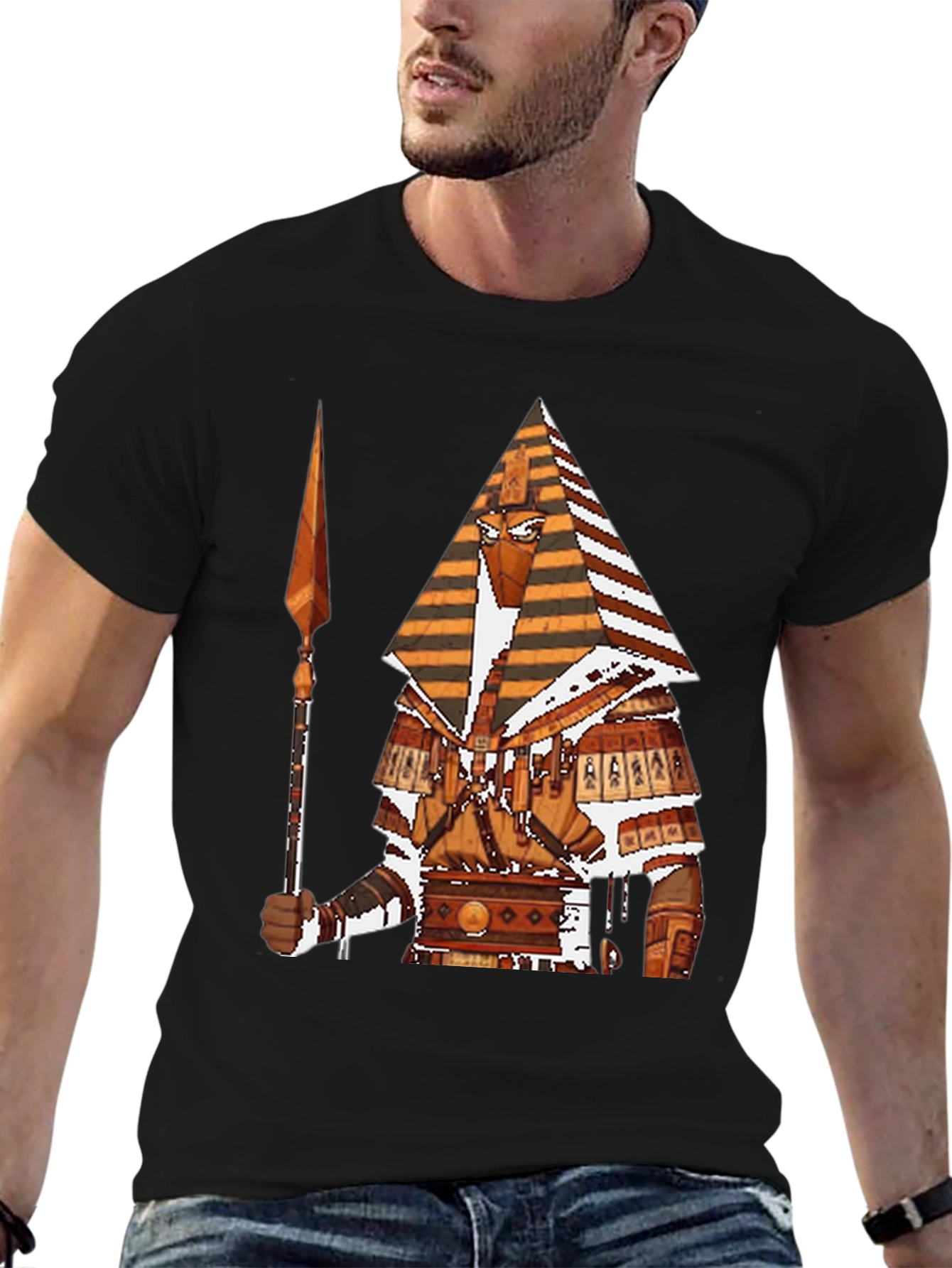 Egyptian Pharaoh Graphic T-Shirt - Black Cotton Tee