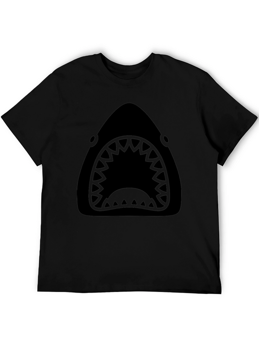 Shark Graphic Tee - Bold Black Cotton T-Shirt