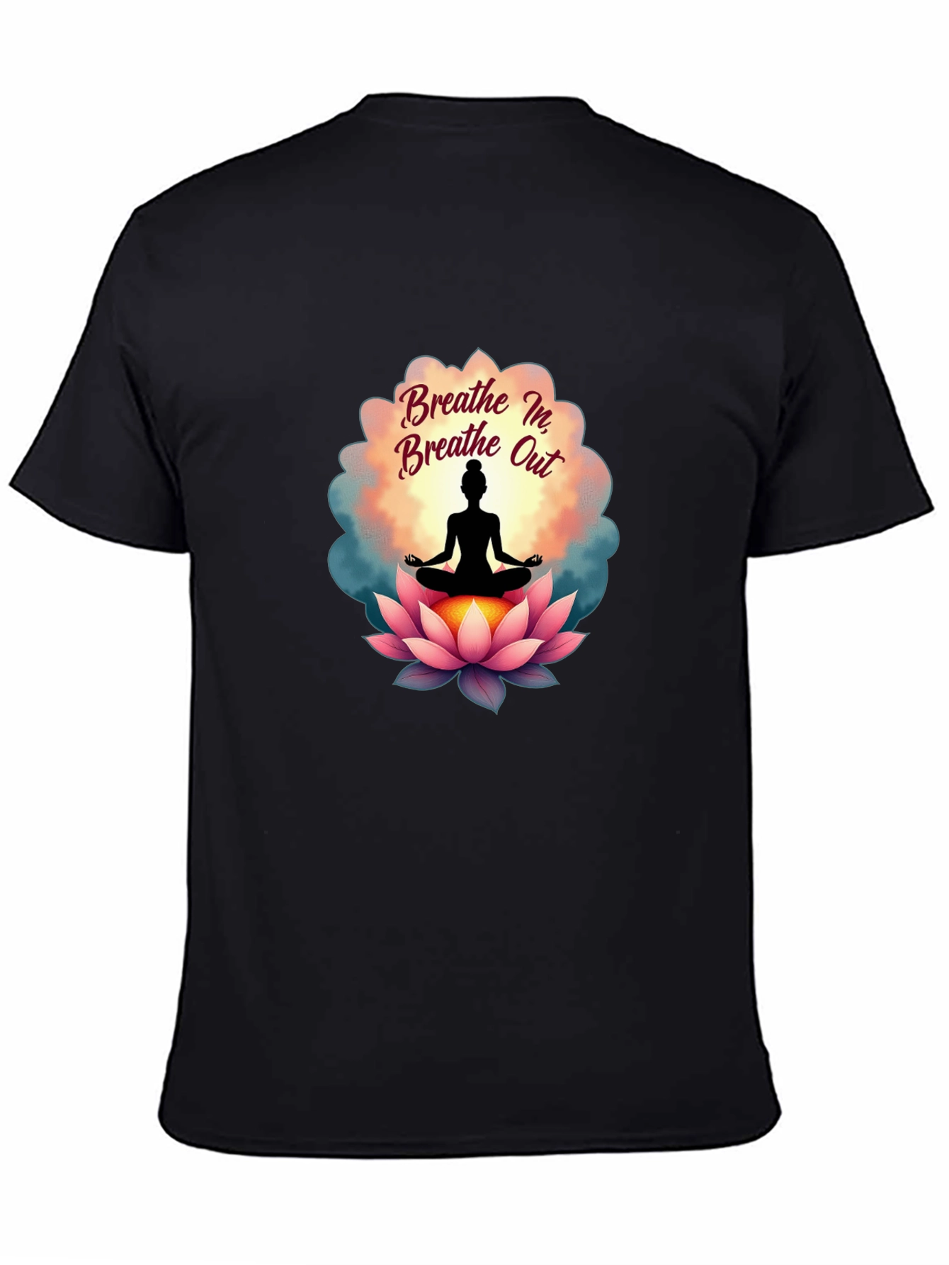Breathe In Breathe Out Yoga Lotus T-Shirt