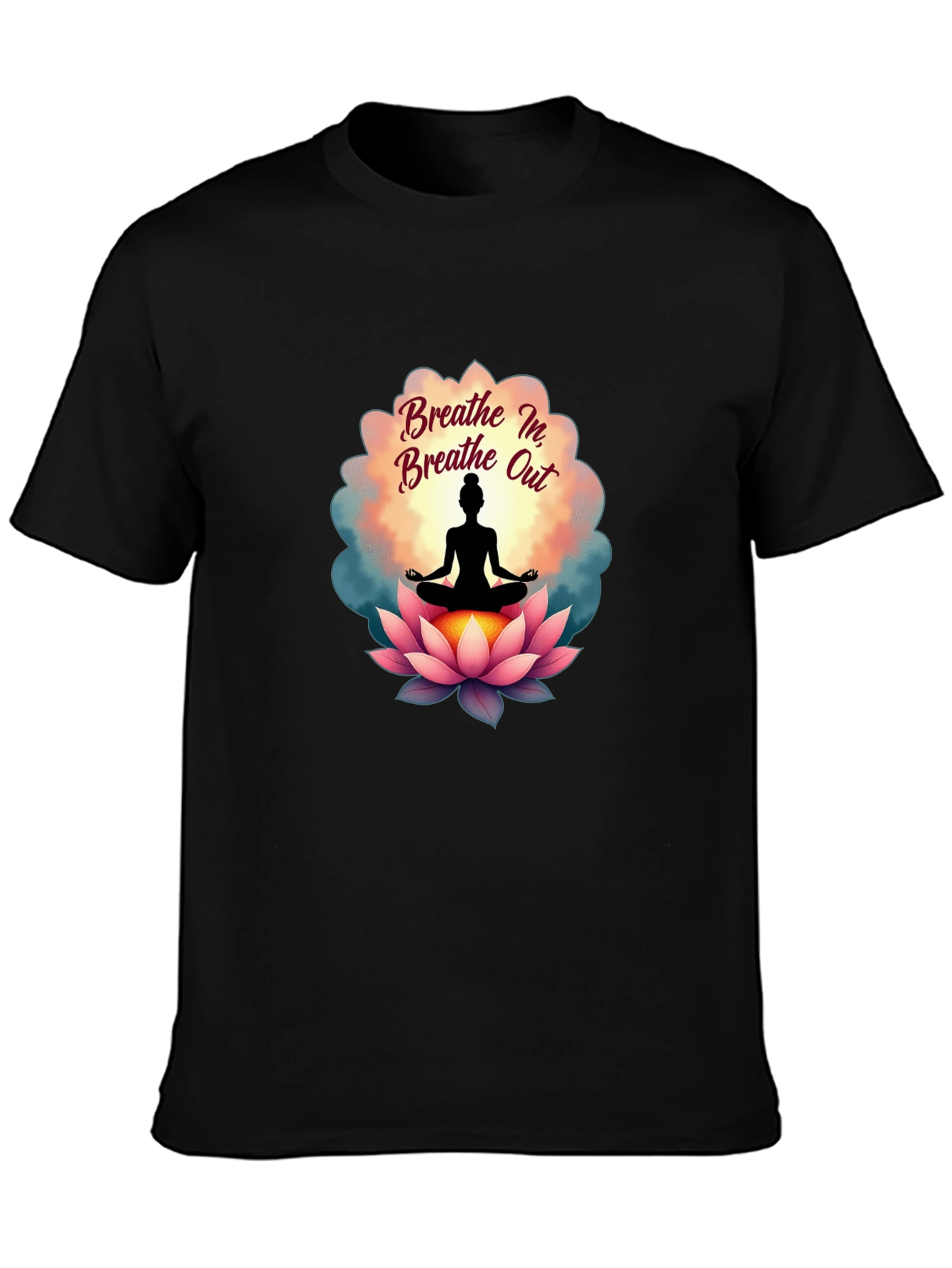 Breathe In Breathe Out Yoga Lotus T-Shirt