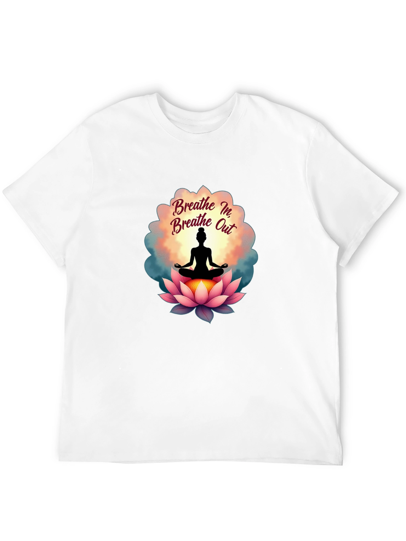 Breathe In Breathe Out Yoga Lotus T-Shirt
