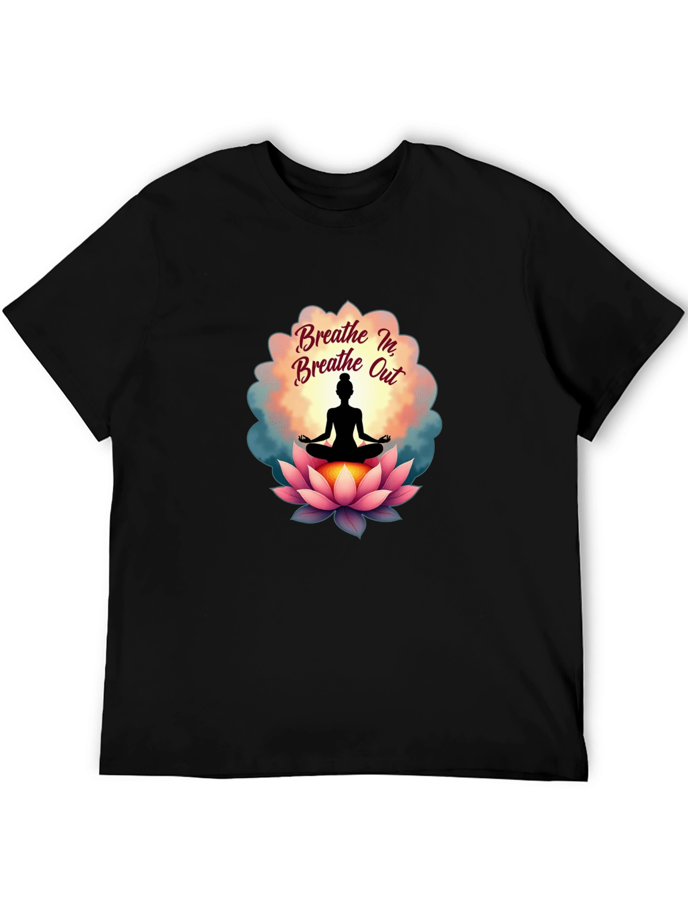 Breathe In Breathe Out Yoga Lotus T-Shirt