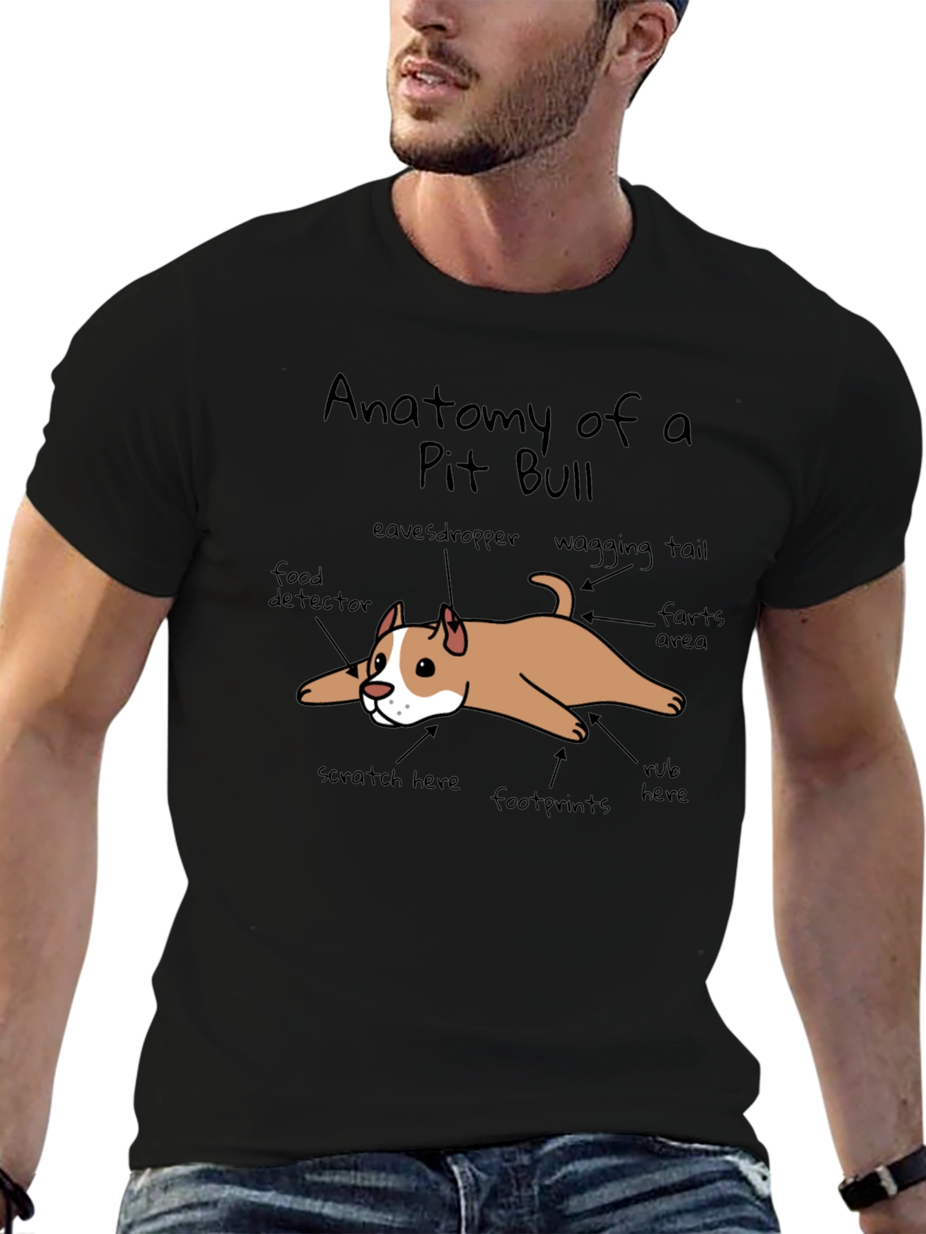 Anatomy of a Pit Bull T-Shirt Funny Dog Tee