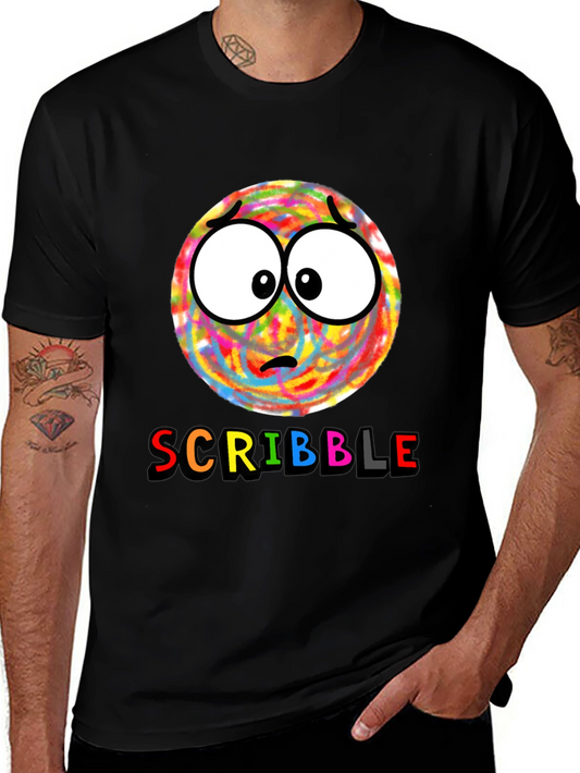 Scribble Face Graphic Tee - Expressive Style