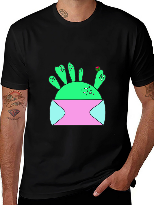Cactus in Pot Graphic T-Shirt - Unique Design
