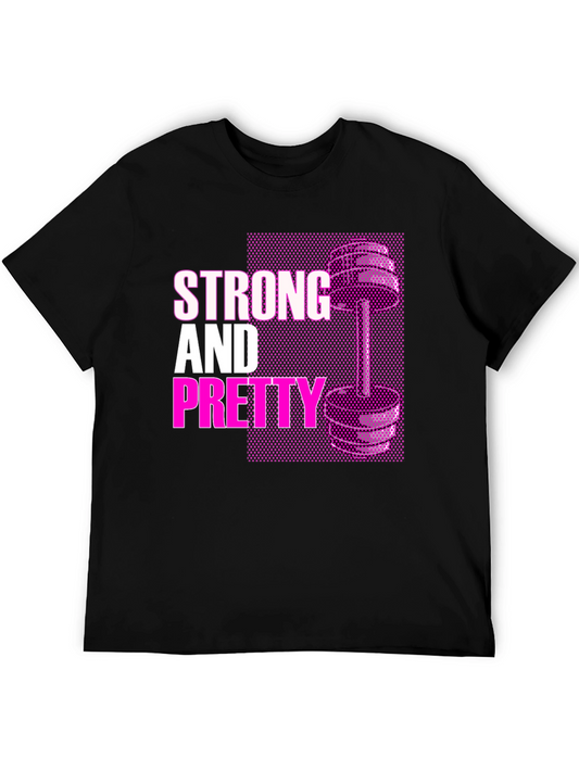 Strong & Pretty Graphic Tee - Fitness Motivation Shirt