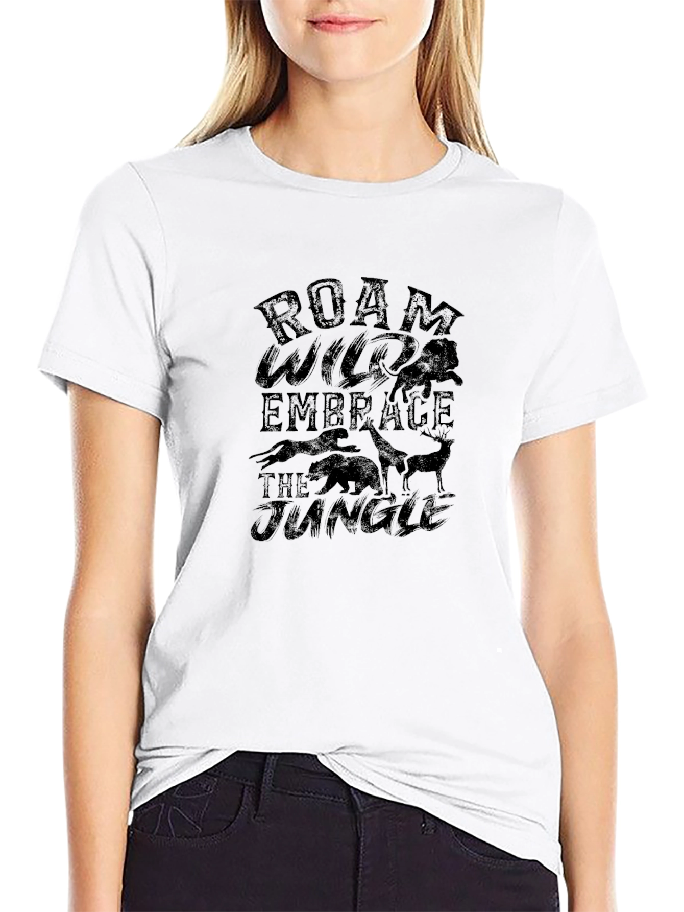 Roam Wild Jungle Graphic Tee - Black Mens T-Shirt