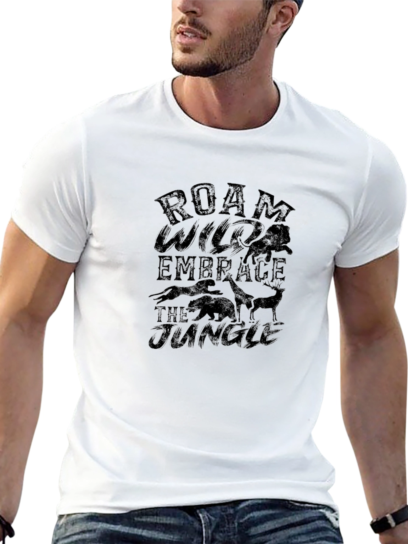 Roam Wild Jungle Graphic Tee - Black Mens T-Shirt