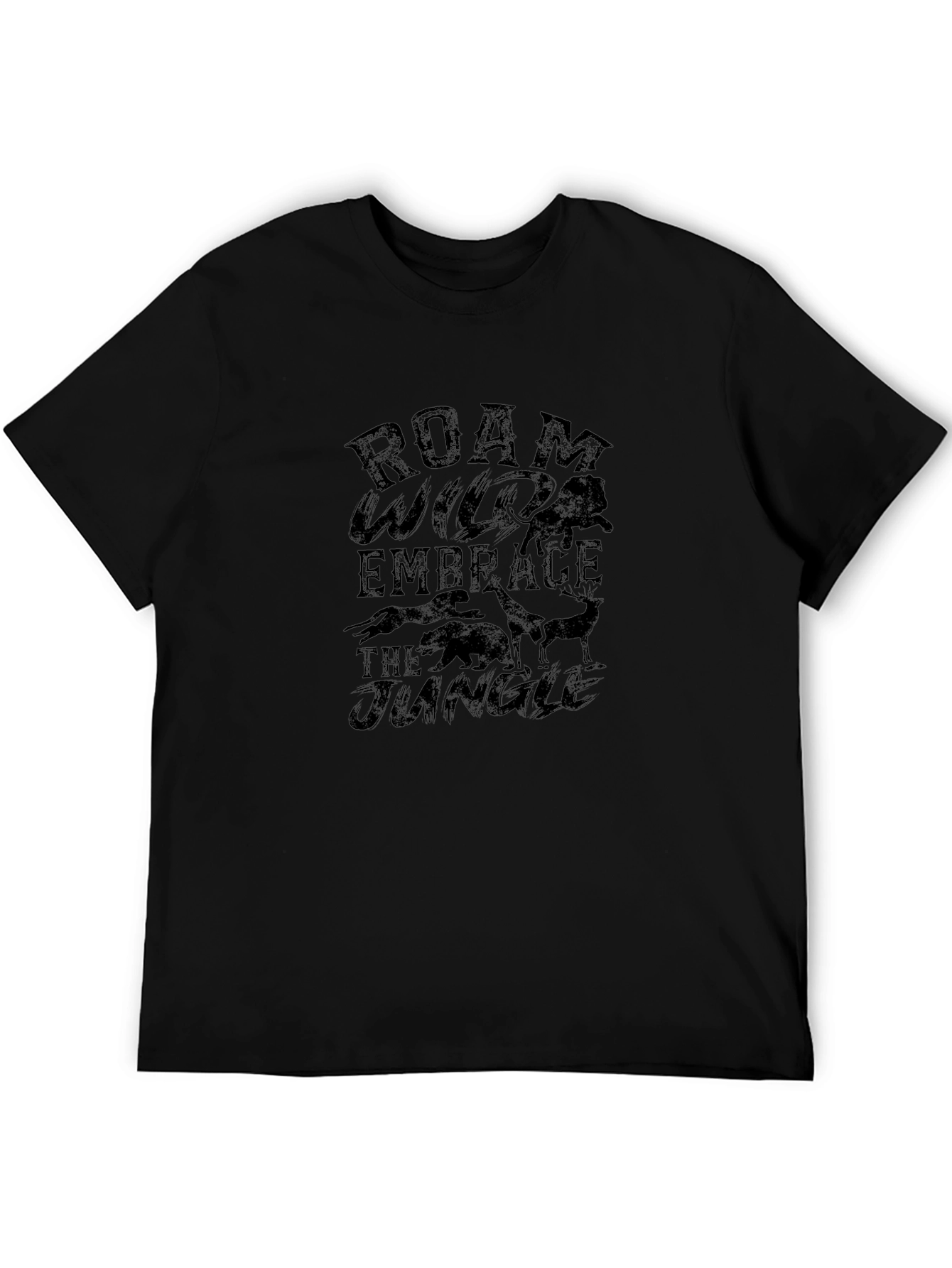 Roam Wild Jungle Graphic Tee - Black Mens T-Shirt
