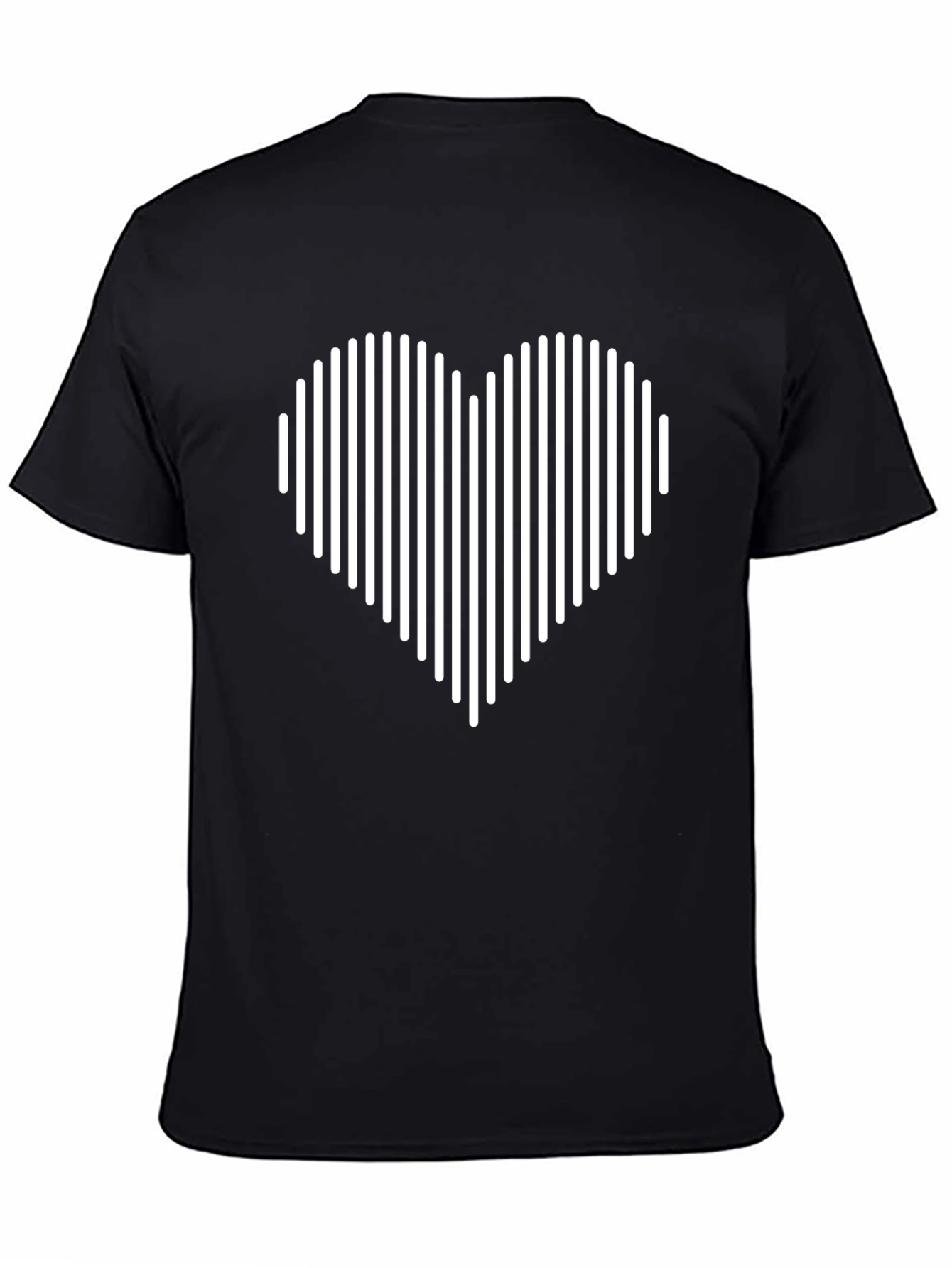 Modern Heart Graphic Tee - Stylish Black T-Shirt