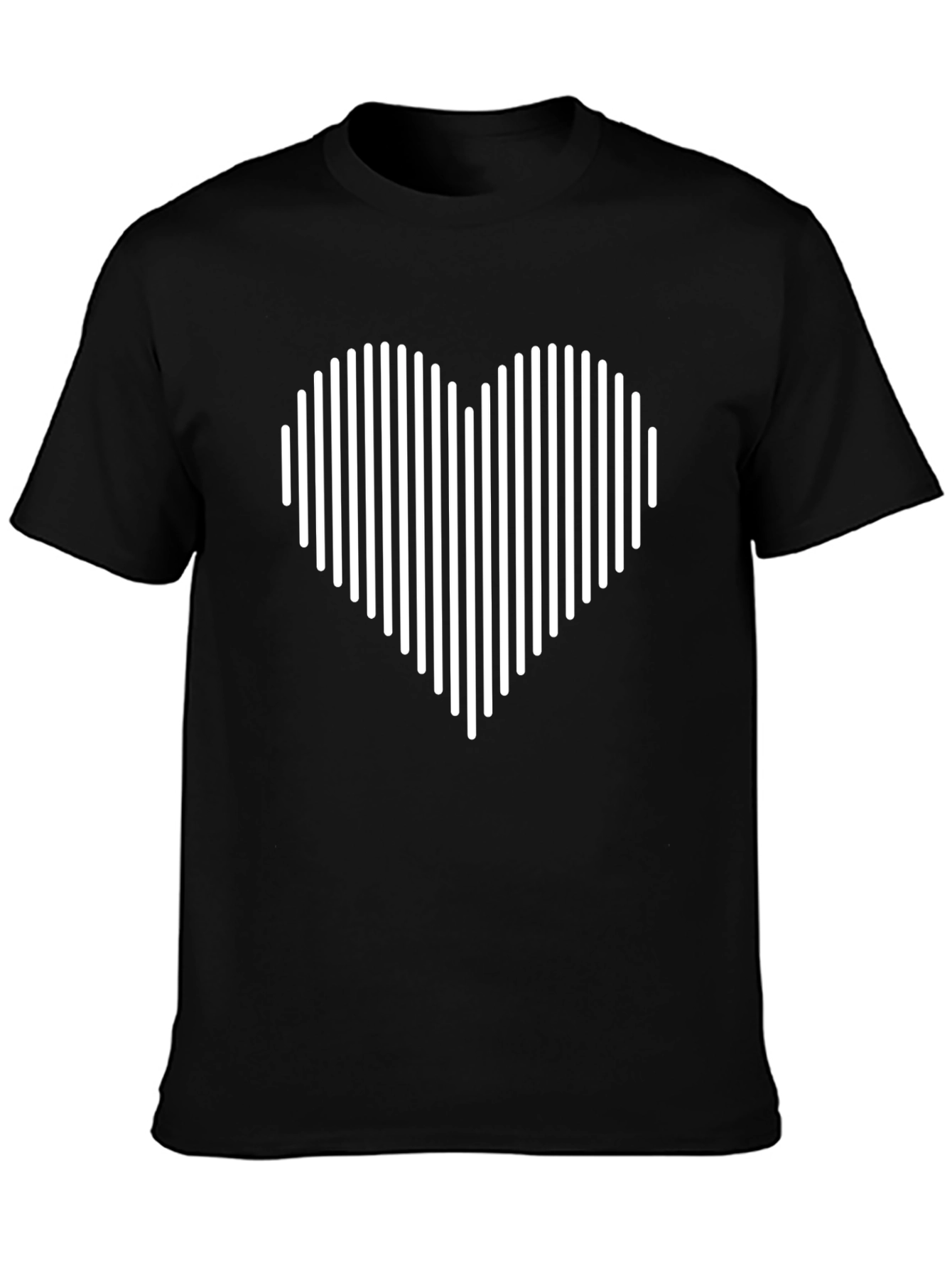 Modern Heart Graphic Tee - Stylish Black T-Shirt