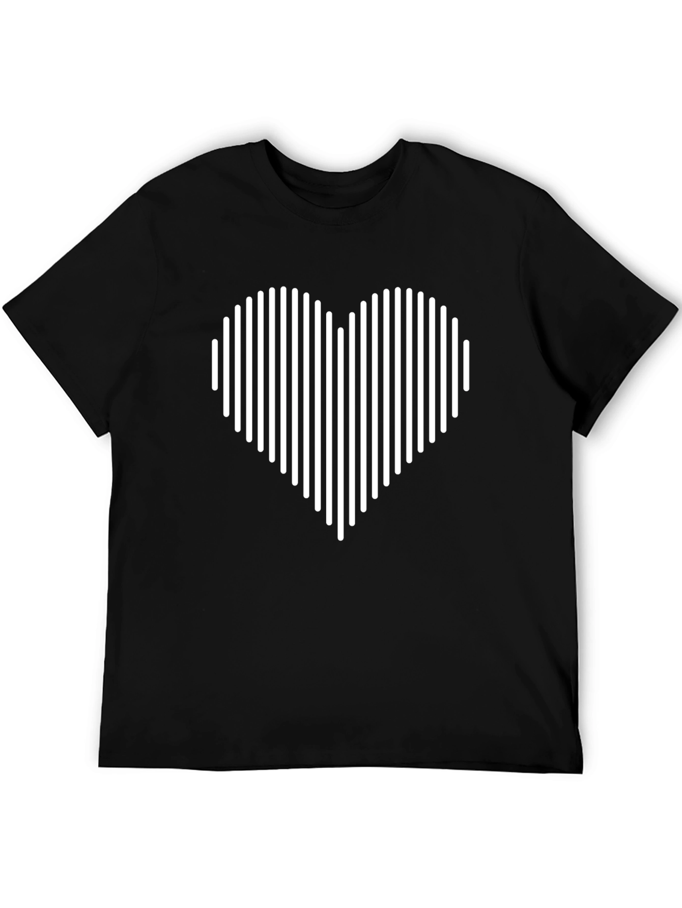 Modern Heart Graphic Tee - Stylish Black T-Shirt