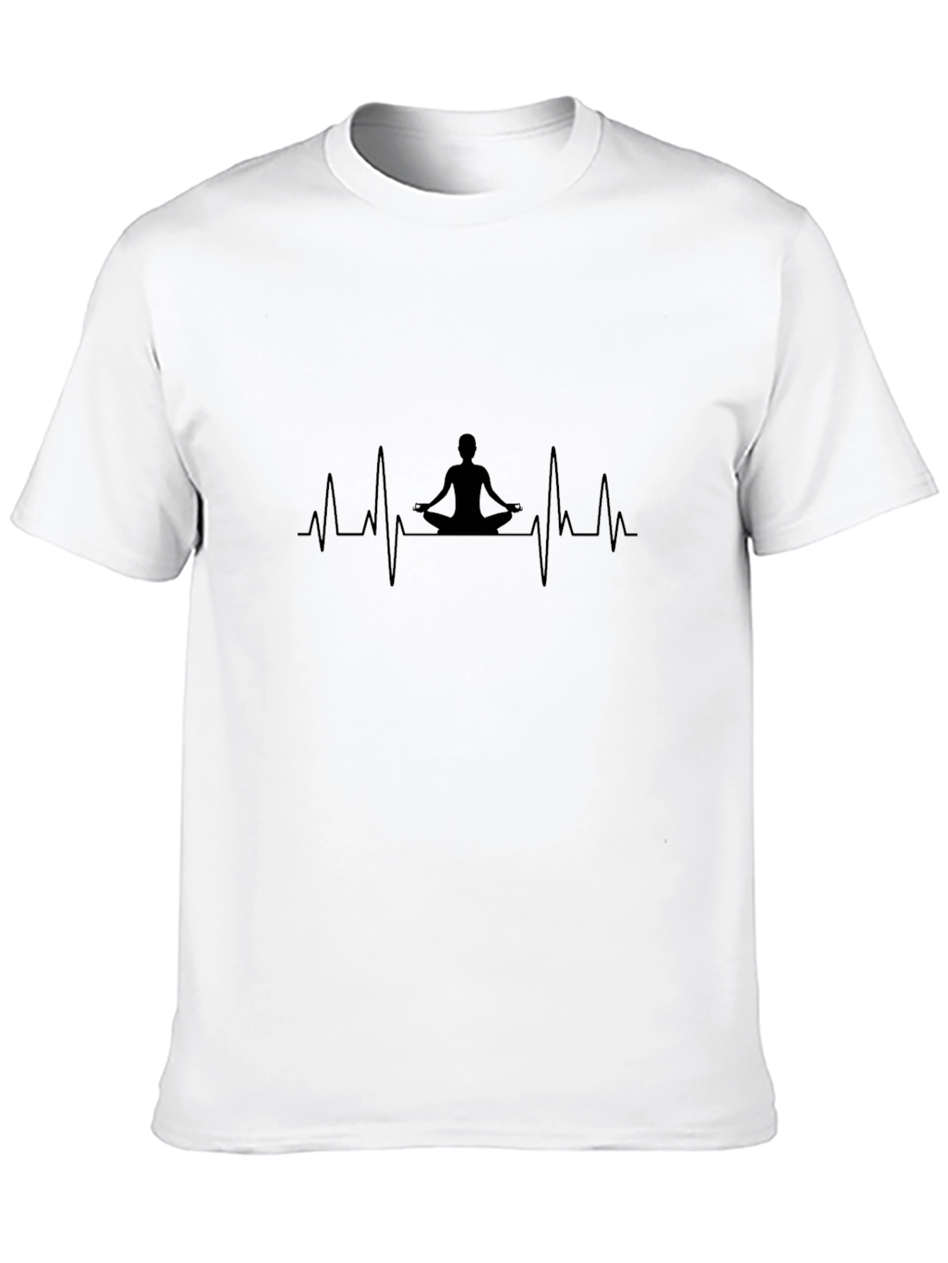 Yoga Heartbeat Graphic Tee - Mens Black T-Shirt