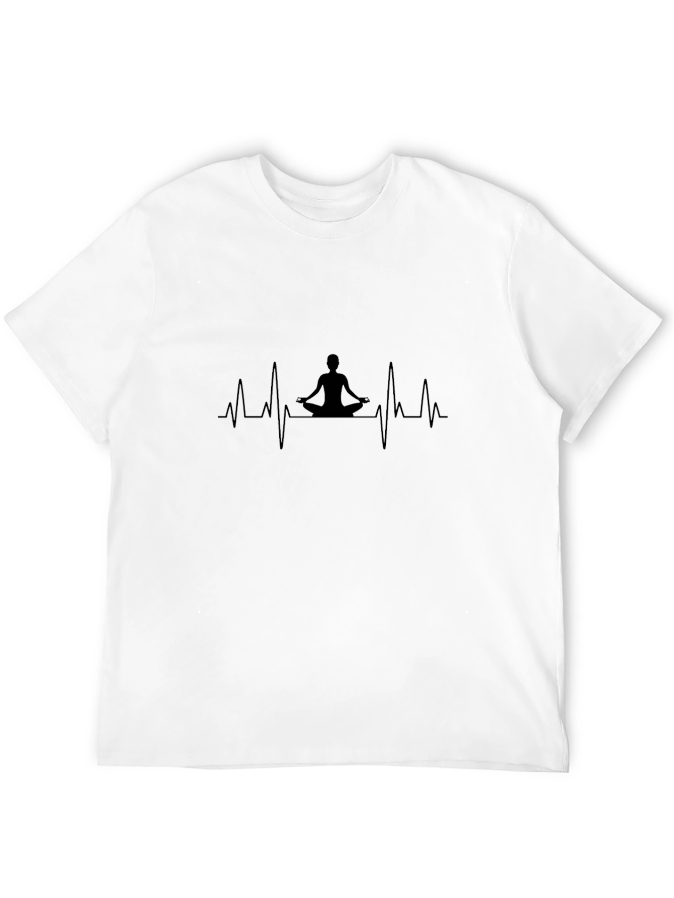 Yoga Heartbeat Graphic Tee - Mens Black T-Shirt