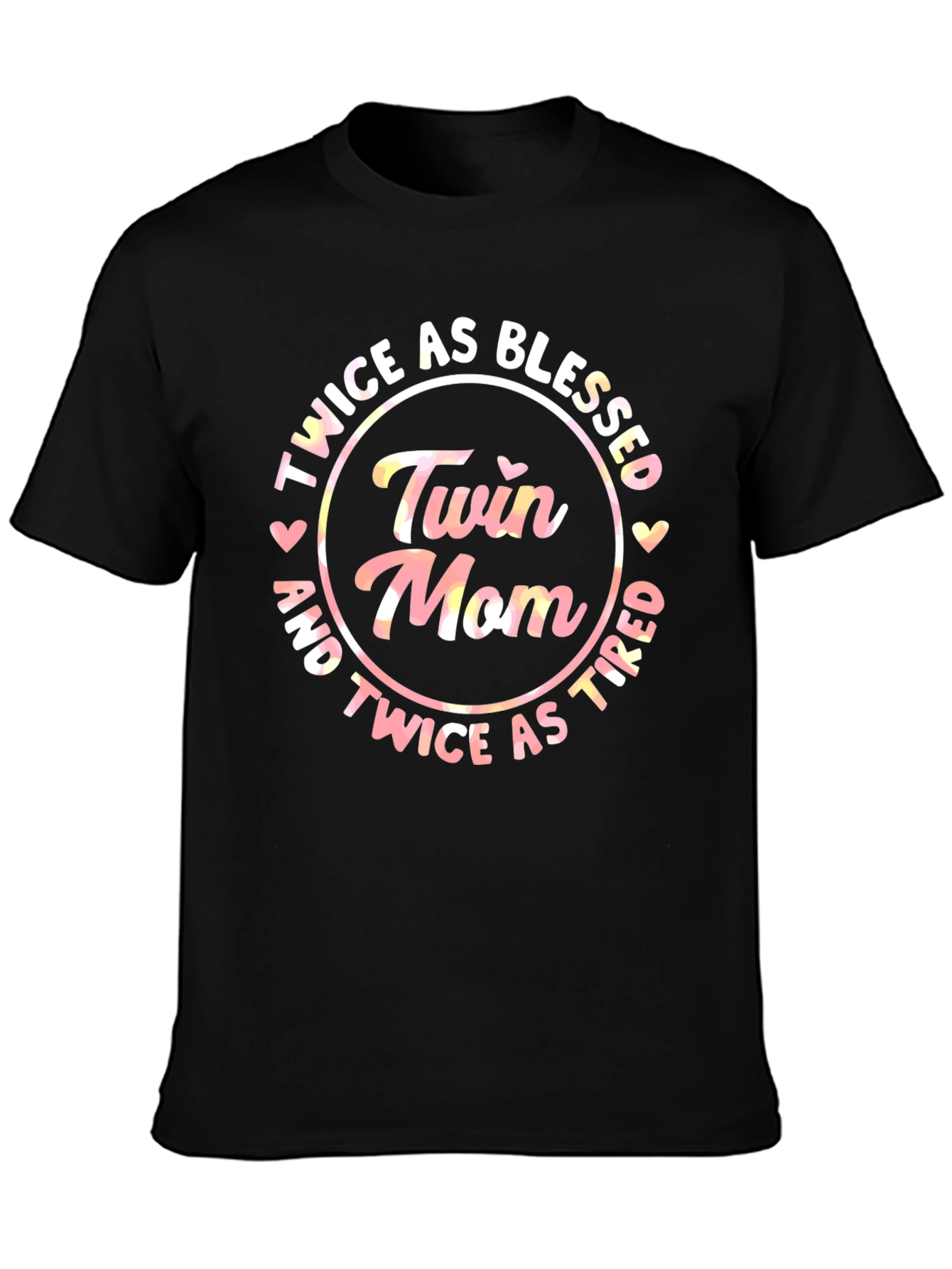 Twin Mom T-Shirt - Twice As Blessed and Tired