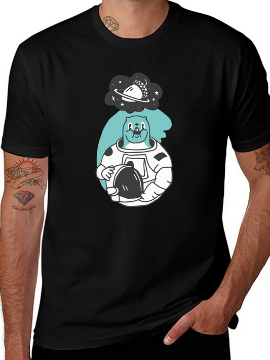 Astronaut Beaver T-Shirt - Black