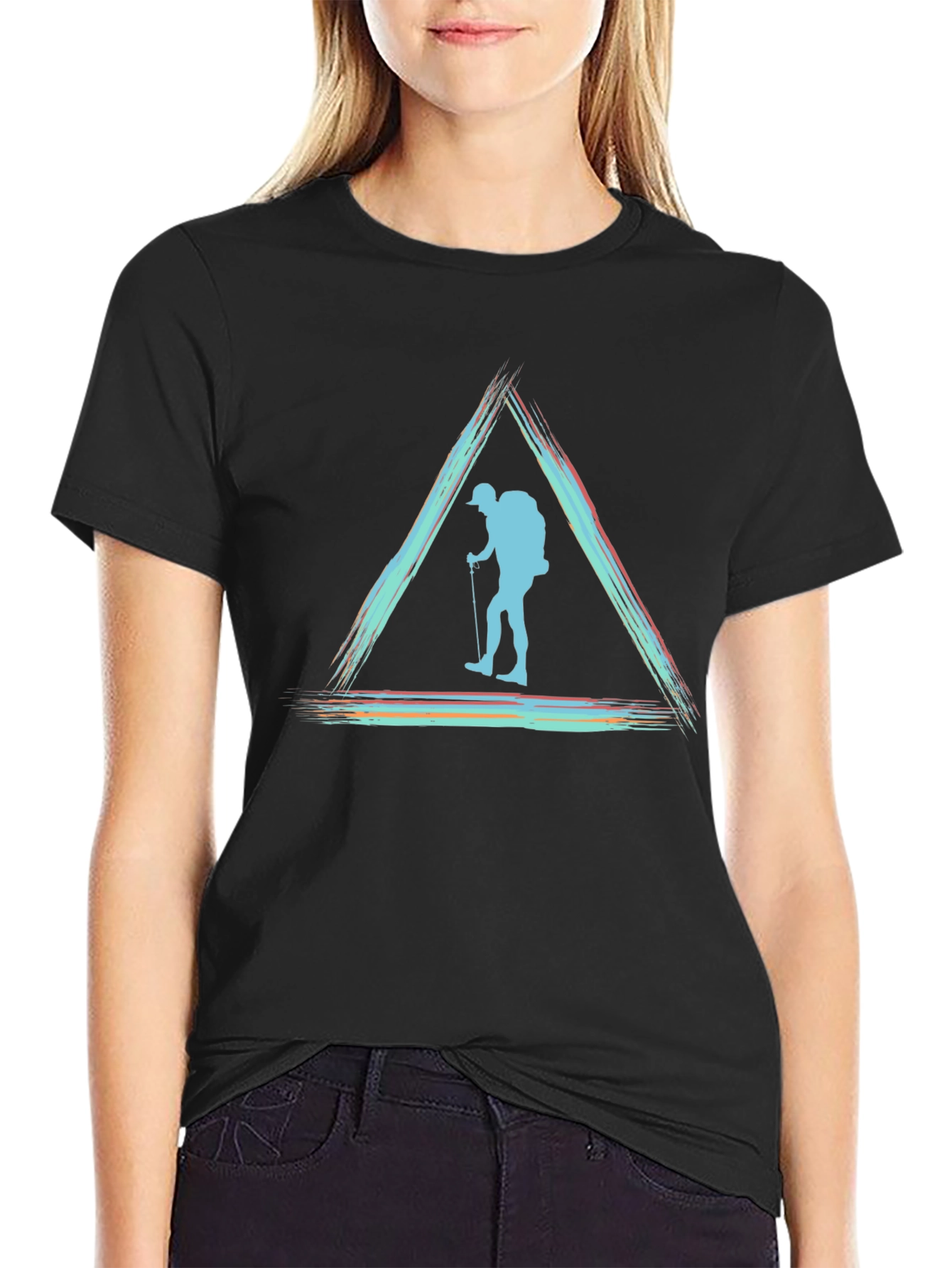Hiking T-Shirt - Triangle Hiker Design