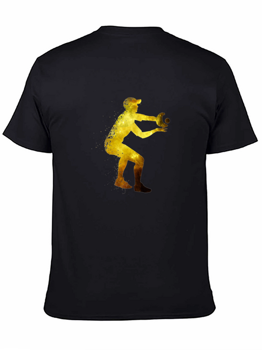 Baseball Catcher Graphic Tee - Black