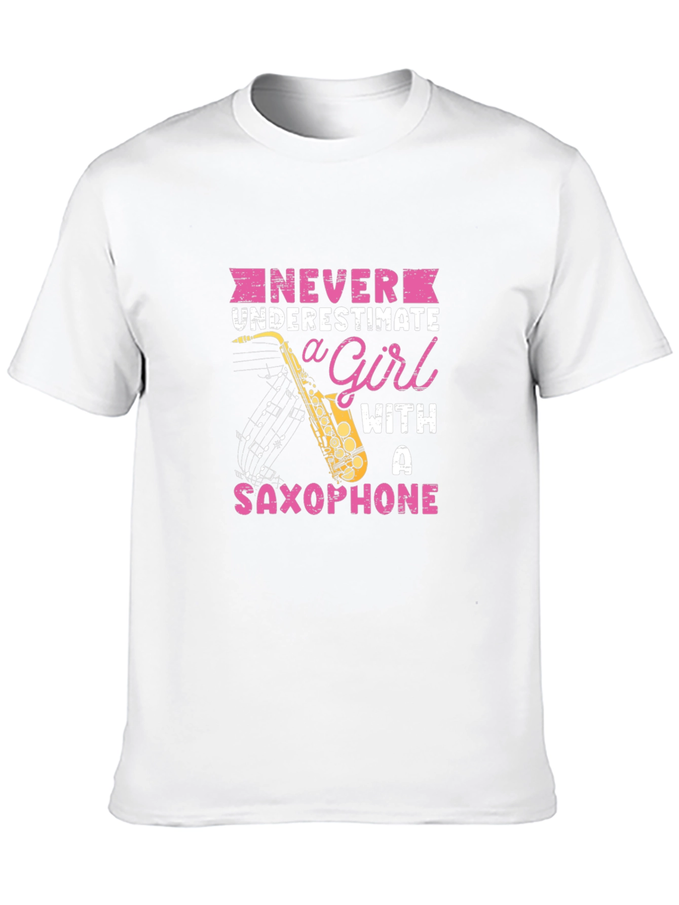 Saxophone Girl Graphic T-Shirt - Never Underestimate!