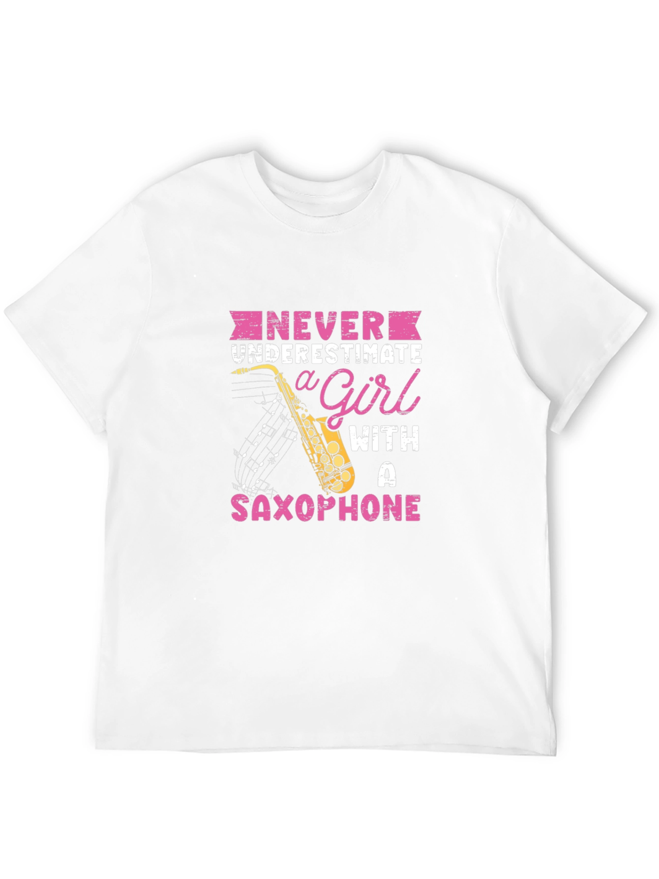 Saxophone Girl Graphic T-Shirt - Never Underestimate!
