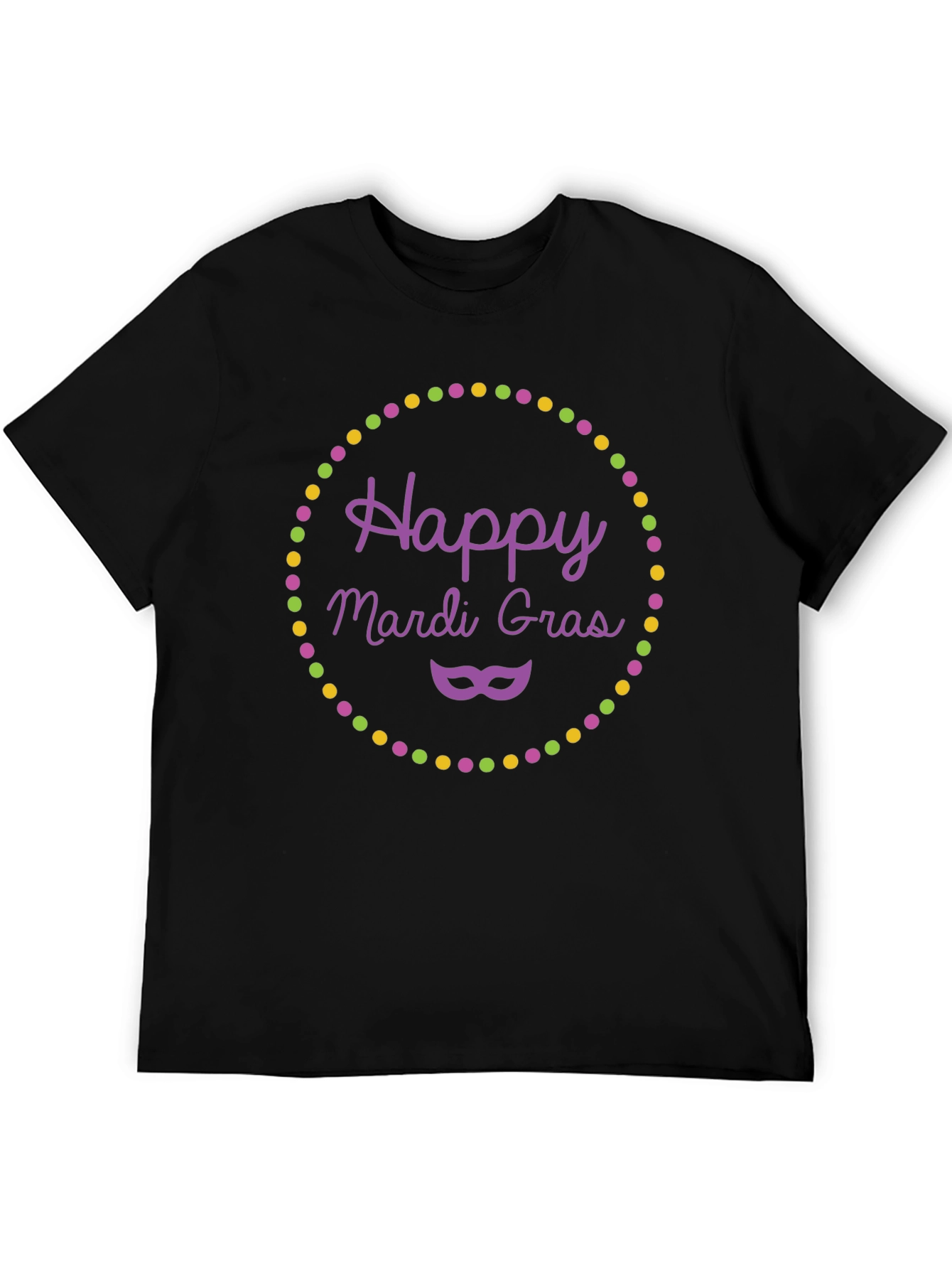 Happy Mardi Gras T-Shirt - Purple Mask