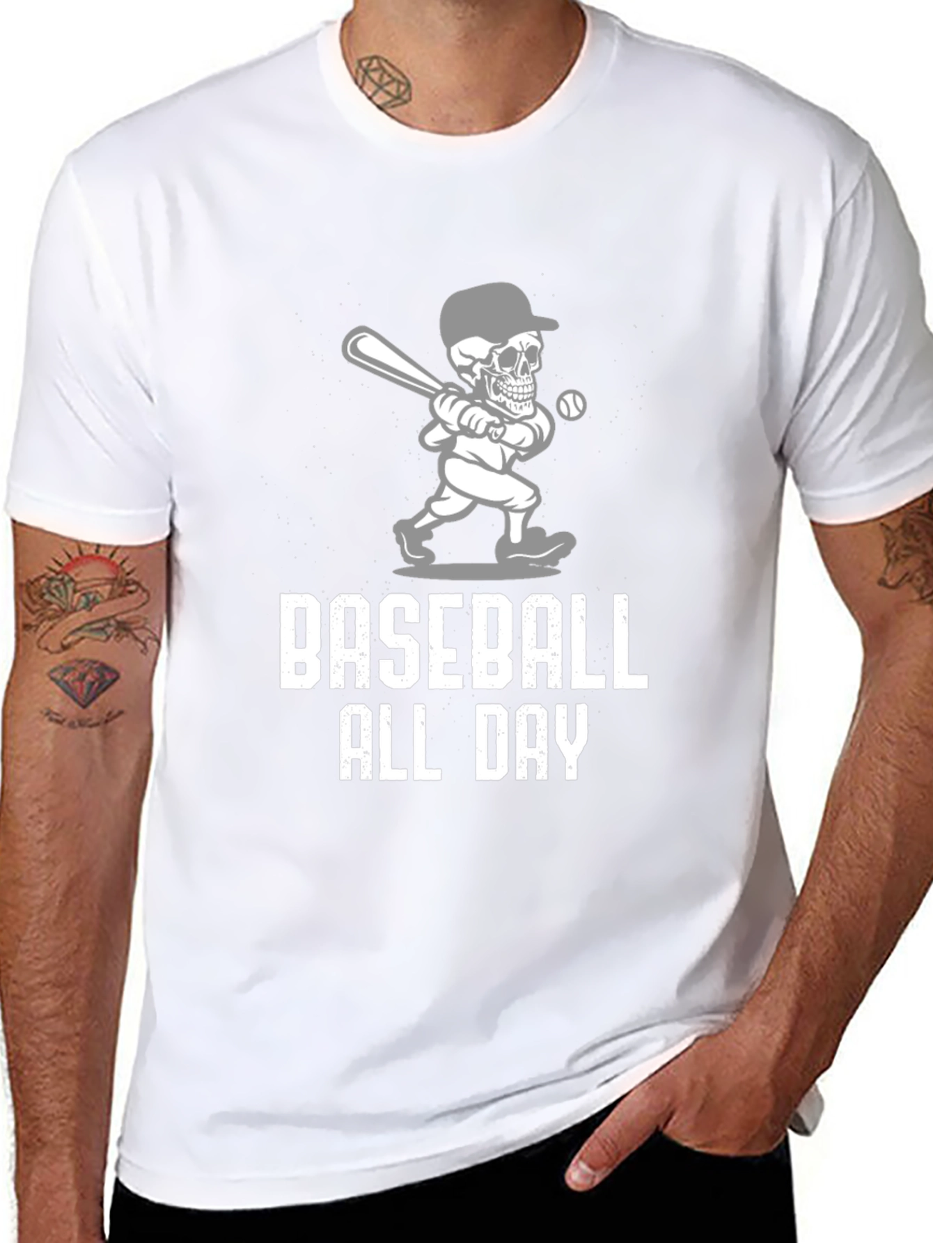 Baseball All Day Graphic Tee - Mens Black T-Shirt