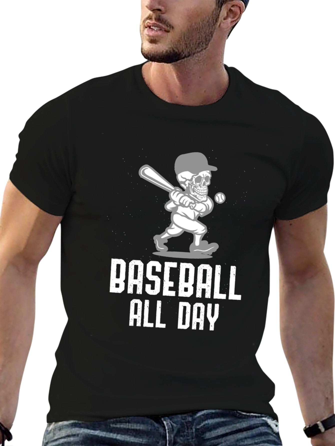 Baseball All Day Graphic Tee - Mens Black T-Shirt
