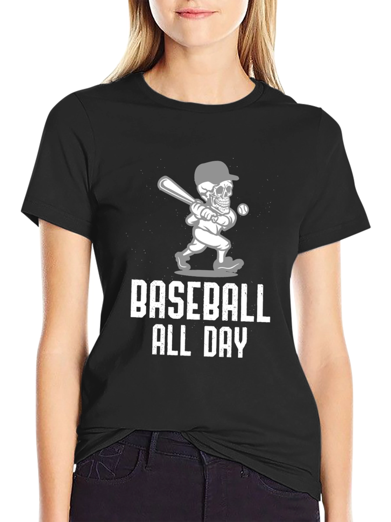 Baseball All Day Graphic Tee - Mens Black T-Shirt