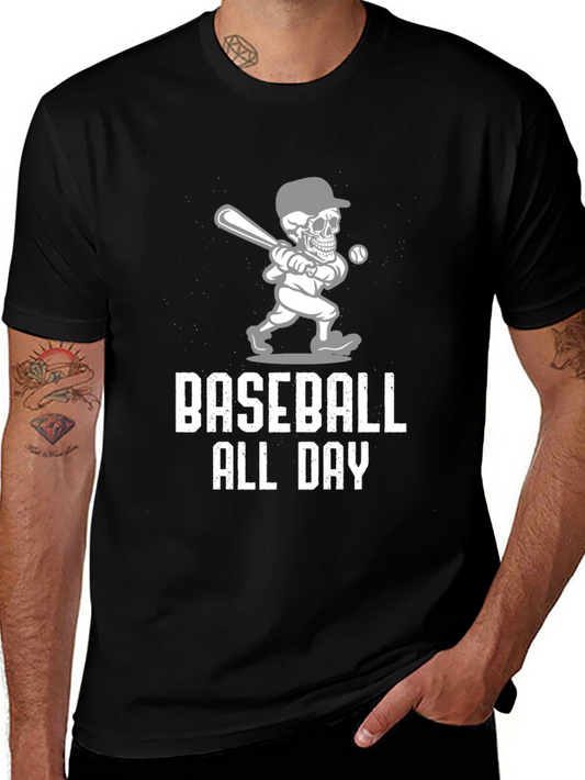 Baseball All Day Graphic Tee - Mens Black T-Shirt