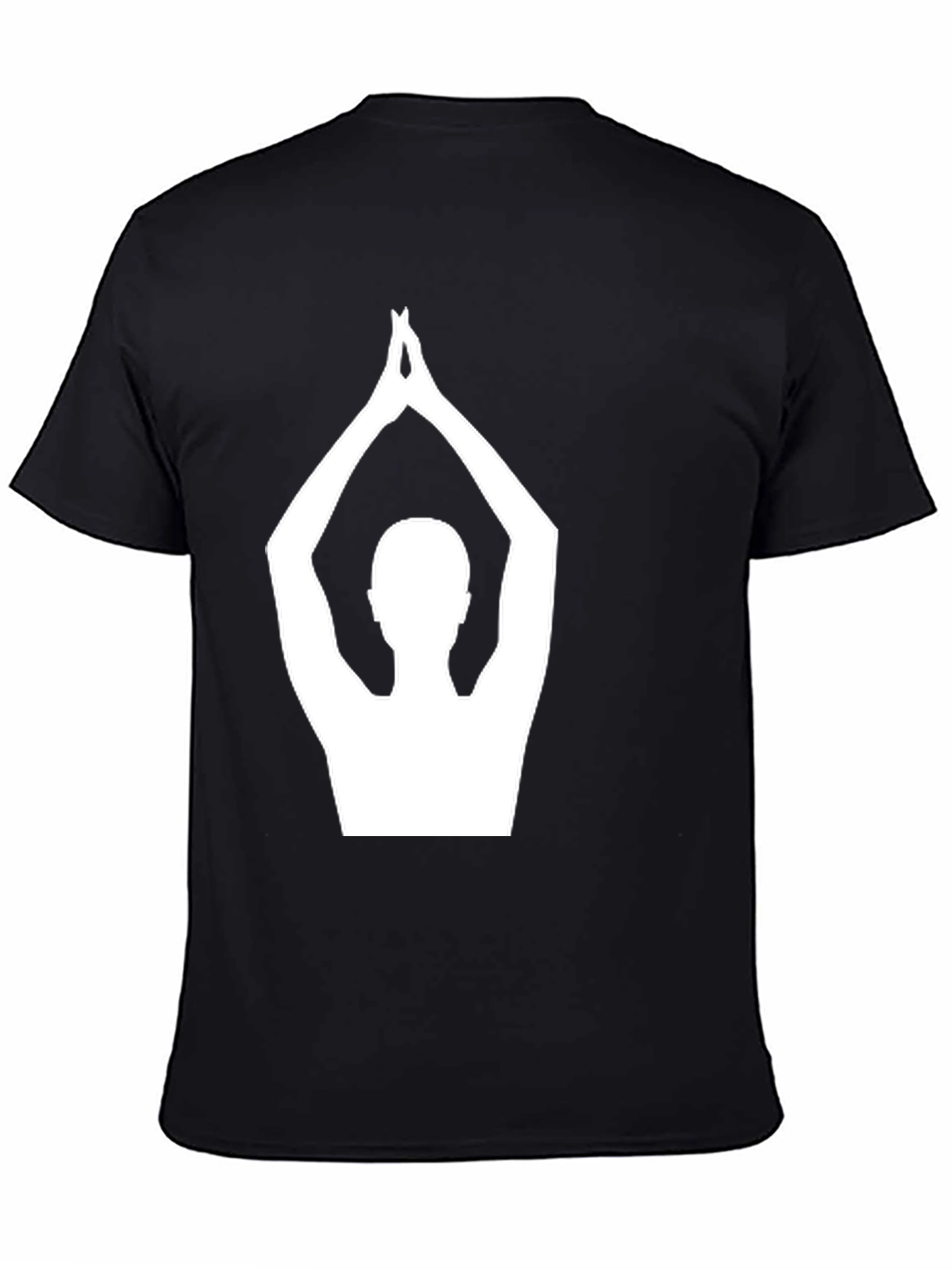 Yoga Pose Graphic Tee - Black Cotton T-Shirt