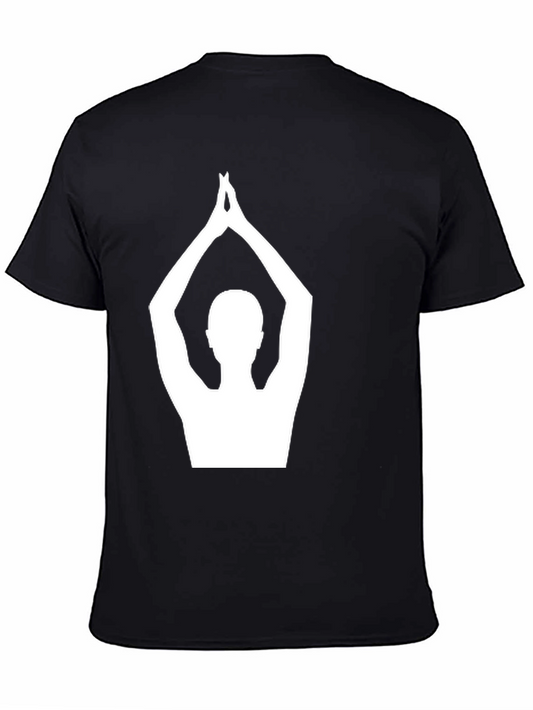 Yoga Pose Graphic Tee - Black Cotton T-Shirt